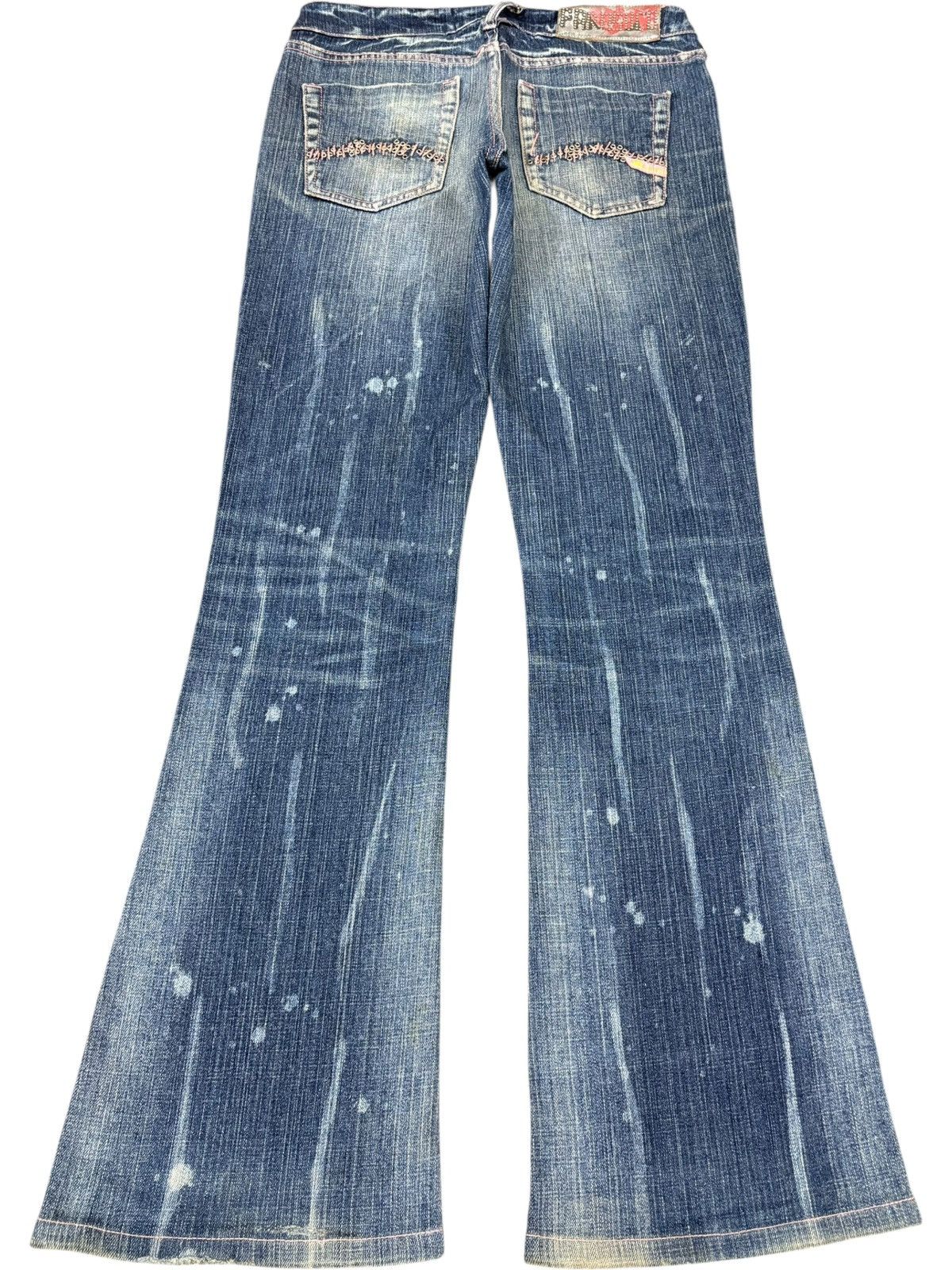 Hysteric Glamour Vintage Japanese Brand Mud Wash Distress Flare Jeans Size 28" / US 6 / IT 42 - 2 Thumbnail
