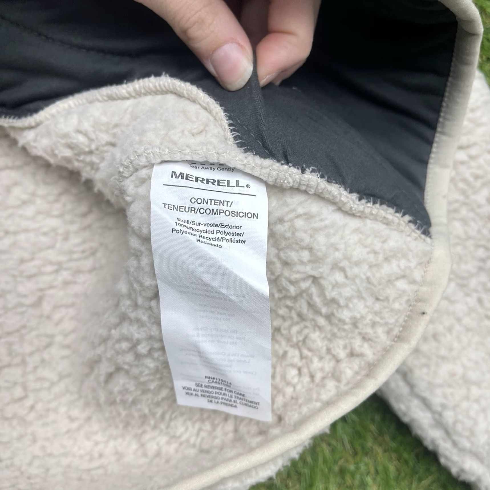 Merrell Merrell Jacket Unisex XS Full Zip Tan/Cream 90s Casual Outdoor Sherpa Coat Size XS / US 0-2 / IT 36-38 - 4 Thumbnail