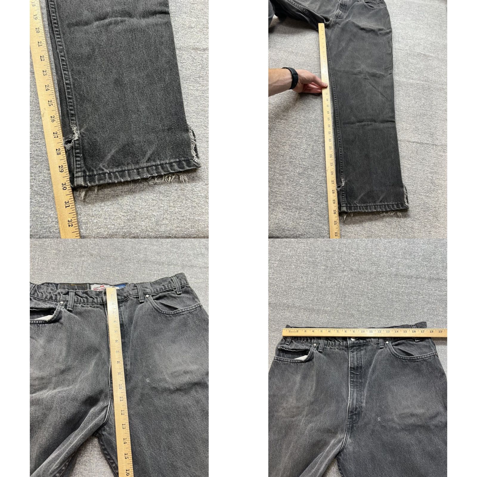 Levi's VINTAGE Levi's 540 Jeans Mens 35x30 Black Relaxed Denim 5-Pocket USA Made 90s Straight Belt Loops Boys Mens Size US 35 - 8 Thumbnail