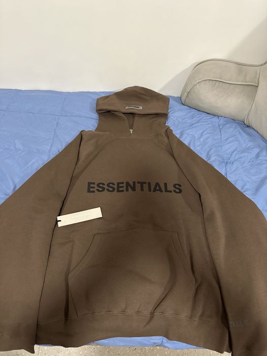 Fear of God Fear of God Essentials Hoodie “Rain Drum” “Brown” Grailed