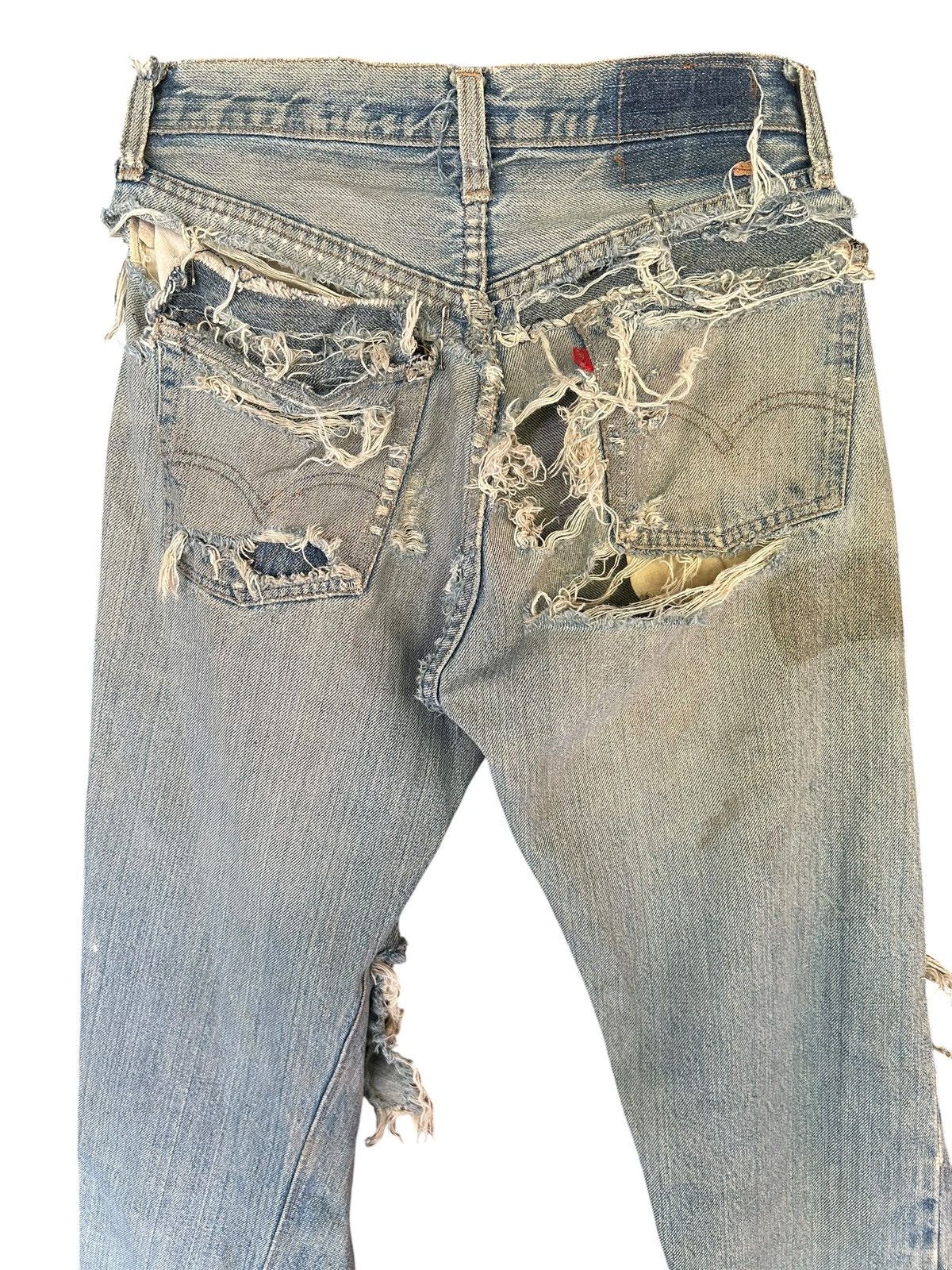 Levi's 60s-70s THRASHED Levi's 6 Selvedge Vintage Denim Jeans Size US 28 / EU 44 - 3 Thumbnail