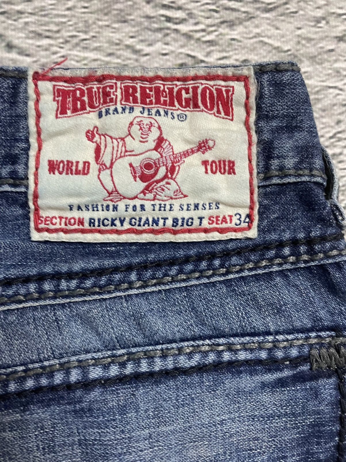 True Religion vintage blue jeans Ricky thick stitching Y2K