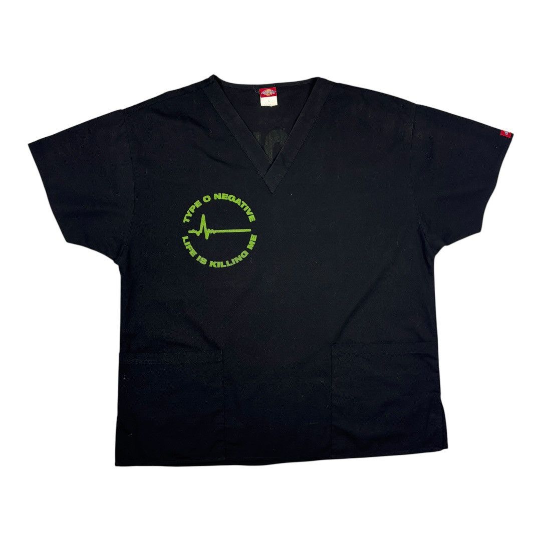 Band Tees Type O Negative x Dickies – Brooklyn Hospital Scrub Top 2003 Size US L / EU 52-54 / 3 - 1 Thumbnail