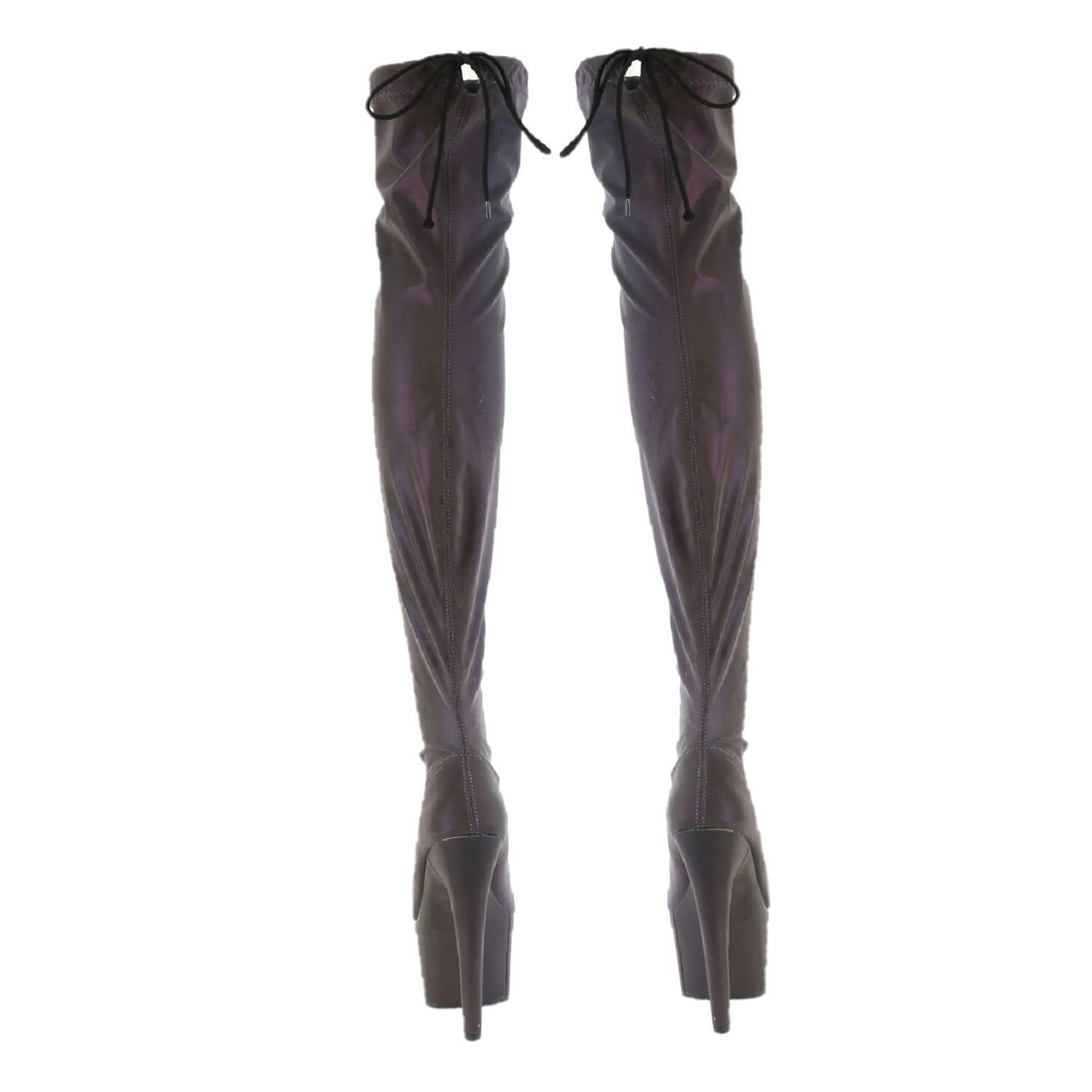 Other Pleaser Reflective Stretch Thigh High Platform 7 Inch High H Size US 11 / IT 41 - 2 Thumbnail