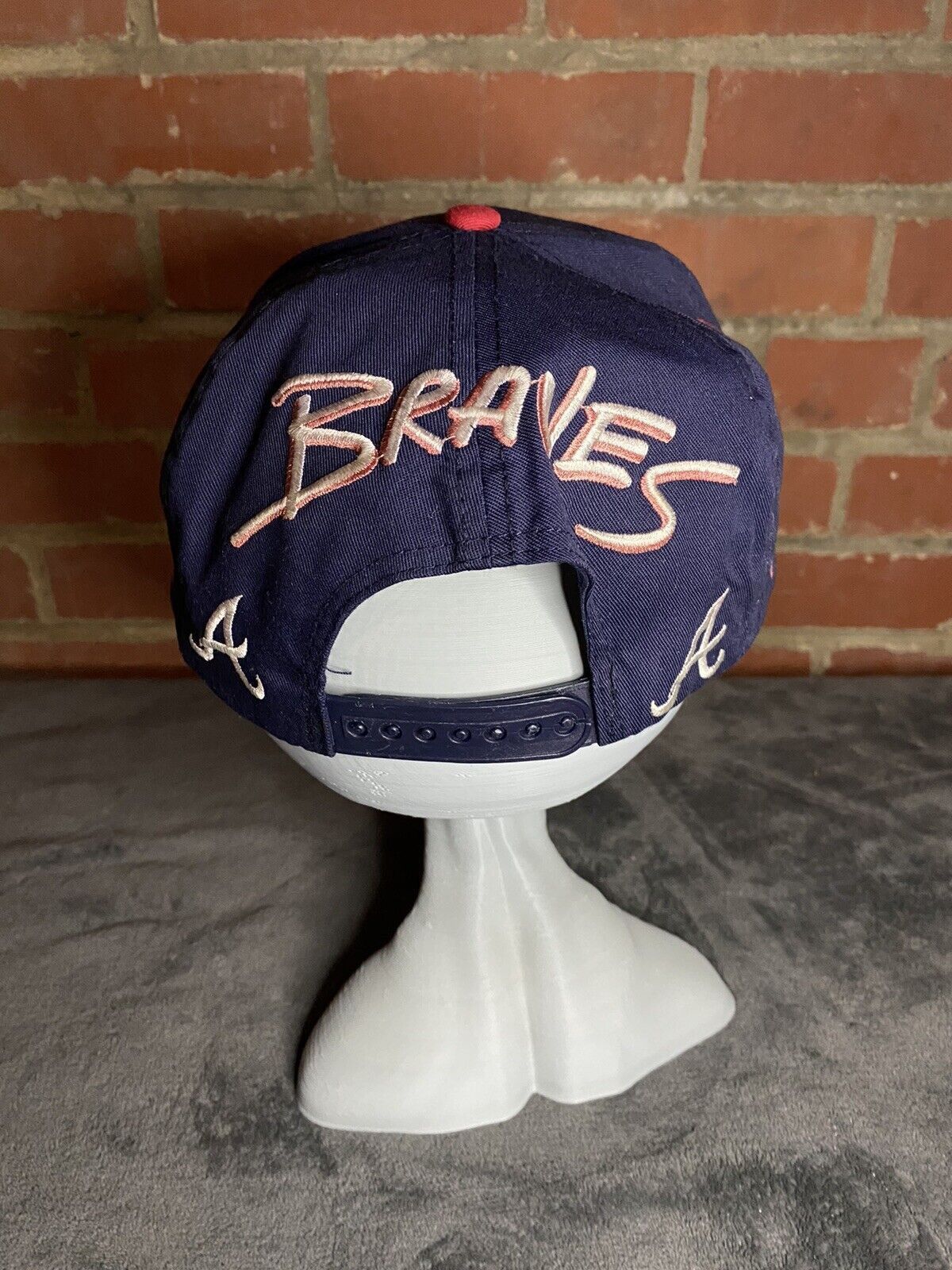 MLB Vintage 90s Atlanta Braves Cap Twins Enterprise Snapback Hat Size ONE SIZE - 4 Thumbnail
