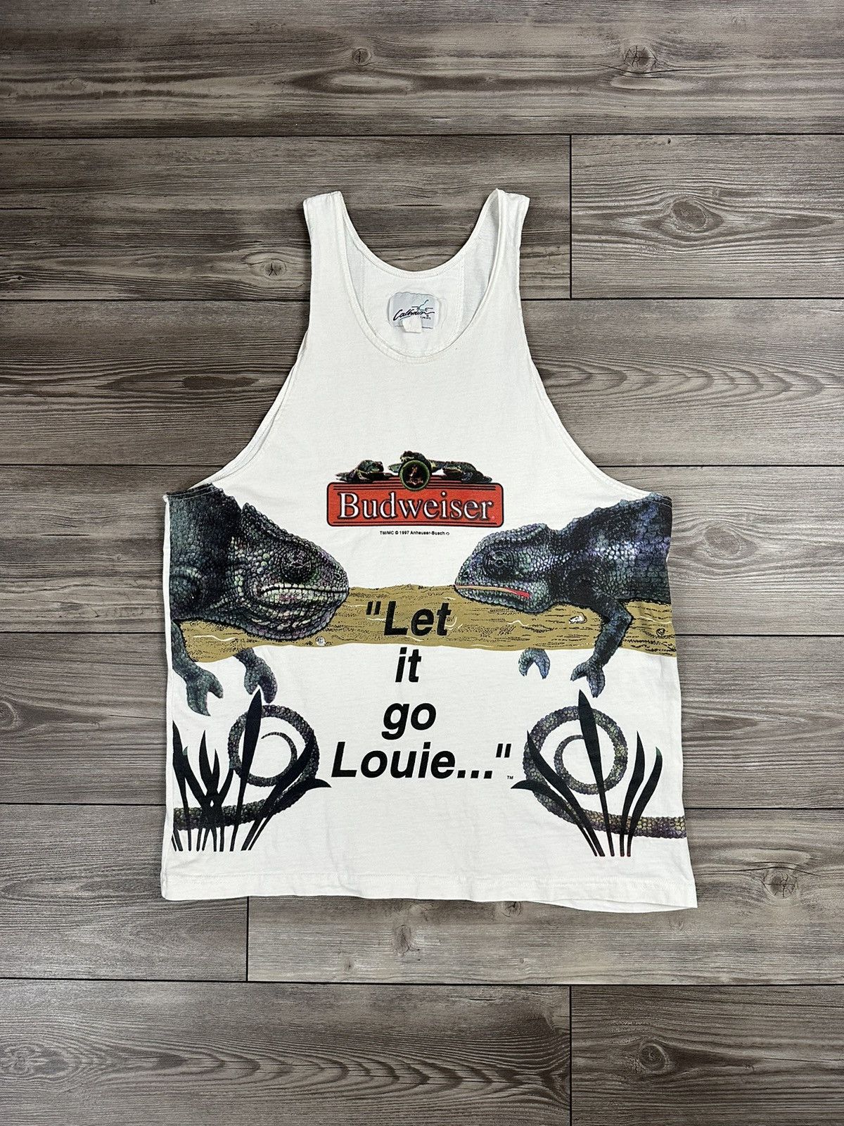 Budweiser × Vintage Vintage Budweiser “Let It Go Louie..” Lizard Tank Top Size US XL / EU 56 / 4 - 1 Thumbnail