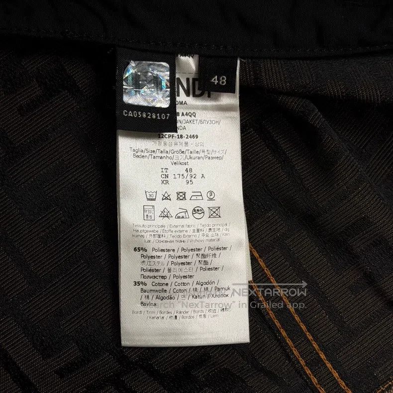 Fendi Fendi Monogram Embossed Chest Leather Patch Denim Jacket Size US M / EU 48-50 / 2 - 4 Thumbnail