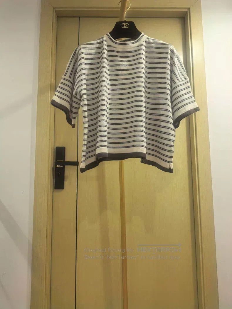 Brunello Cucinelli Brunello Cucinelli Cashmere Striped Short Sleeve Size S / US 4 / IT 40 - 1 Thumbnail