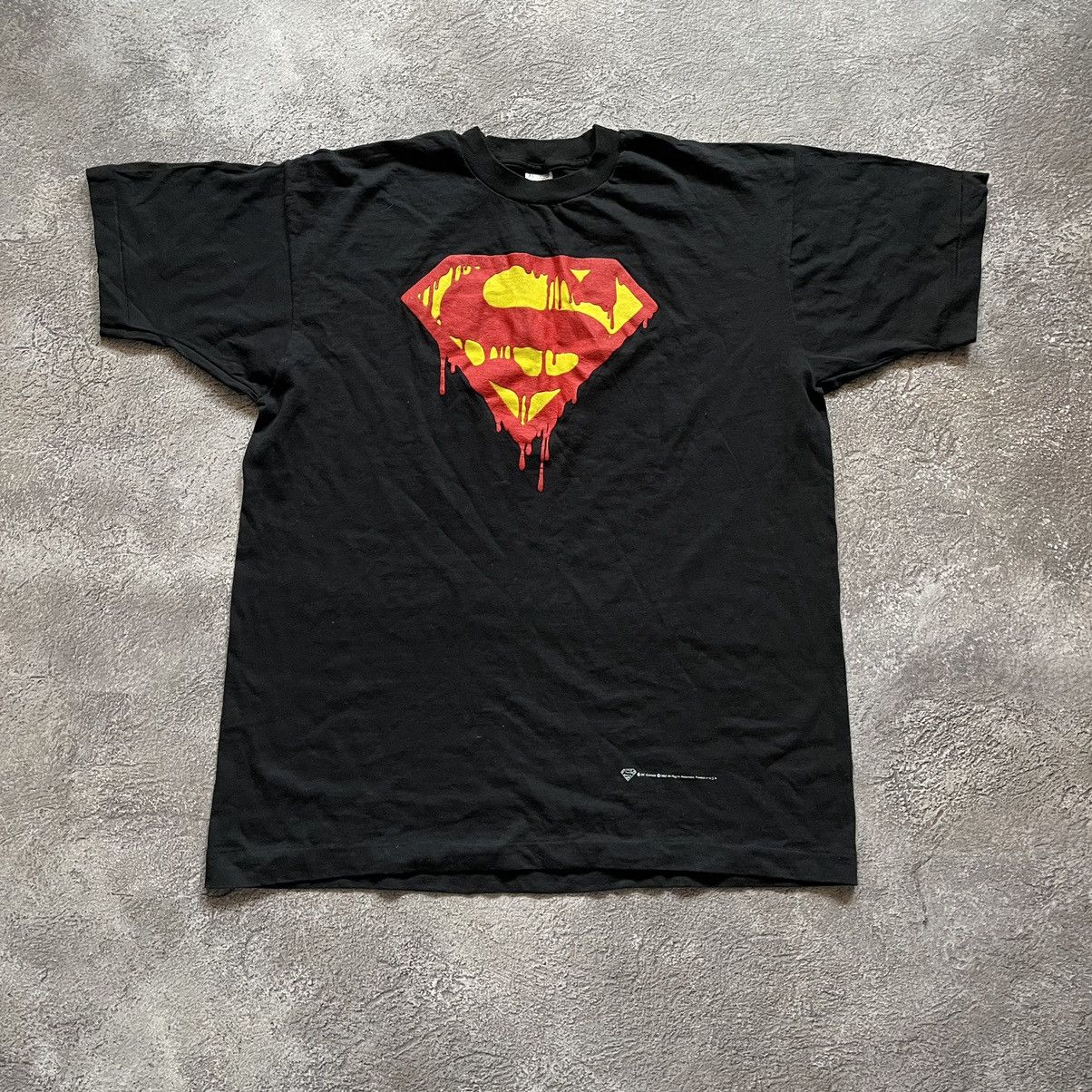 Vintage Vintage 90s Superman Graphic Tee Thrashed Grunge Baggy XL Size US XL / EU 56 / 4 - 3 Thumbnail