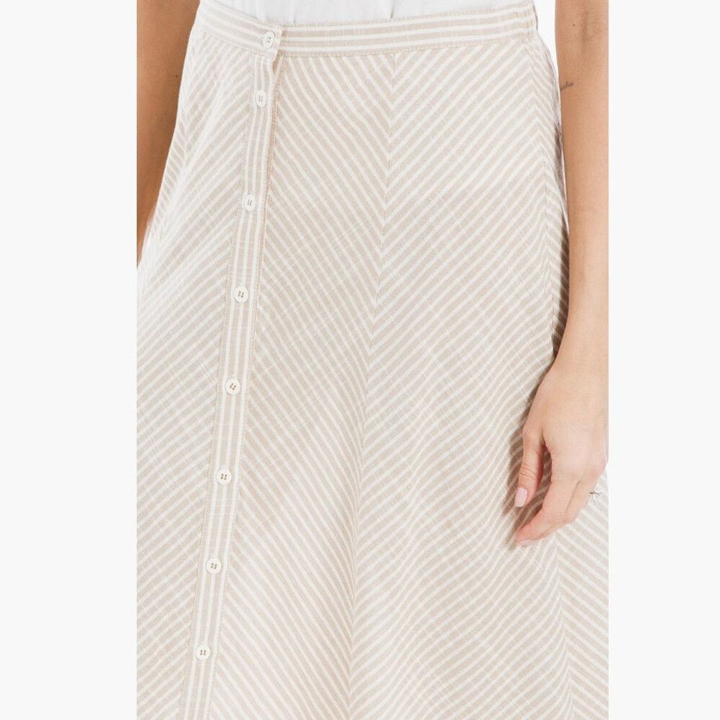 Other MAX STUDIO Yarn Dye Button Beige Off White Maxi Skirt Boho M Size 30" / US 8 / IT 44 - 5 Thumbnail