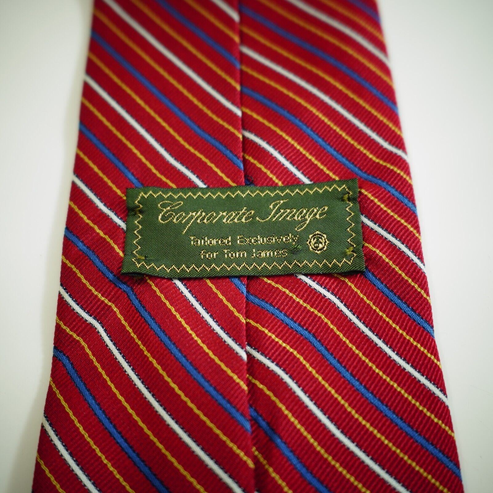 Tom James Tom James Corporate Image Red Blue White Striped Woven Wide Size ONE SIZE - 3 Thumbnail