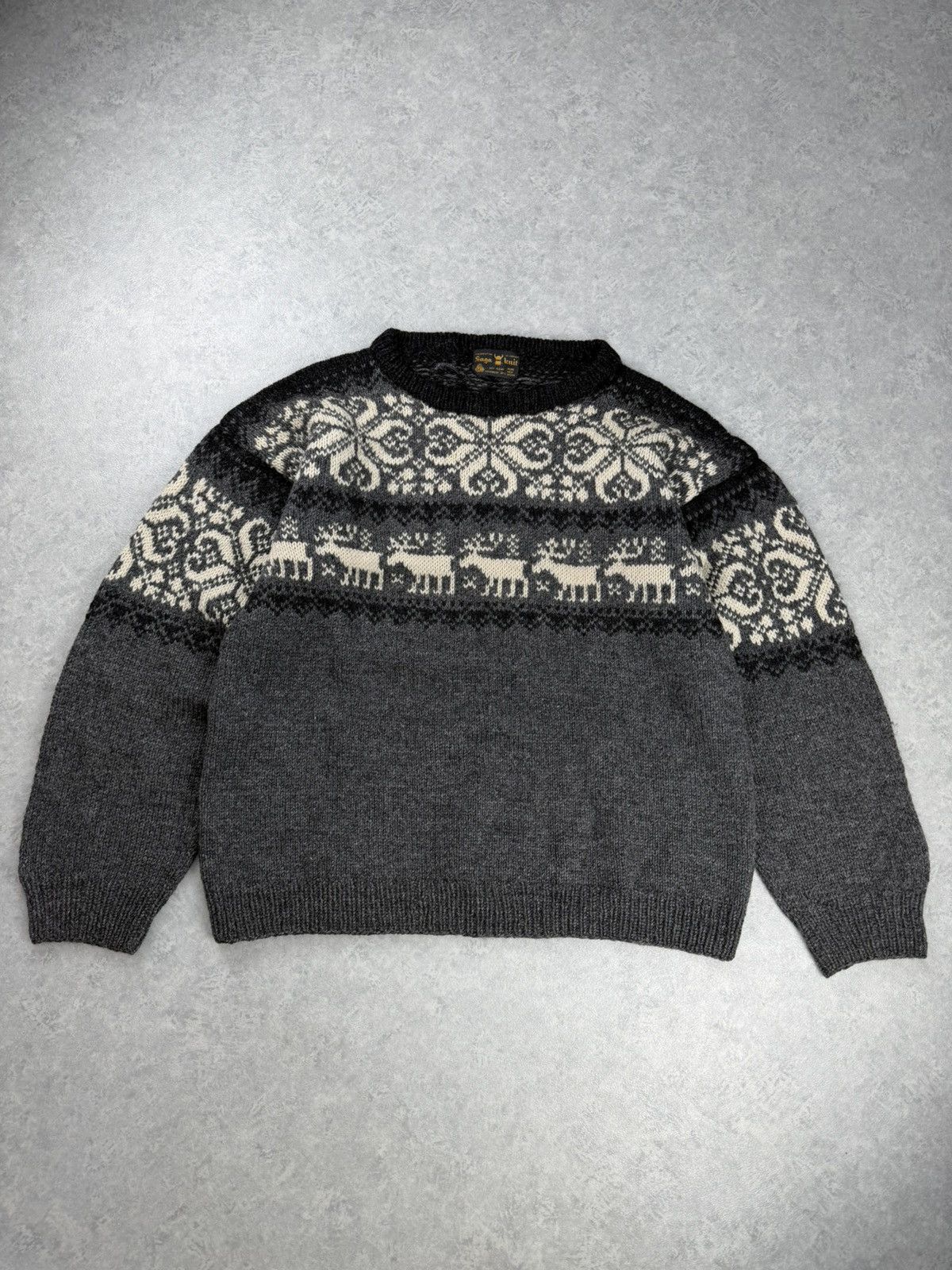 Vintage Vintage Saga Knit Norway Nordic Reindeer Wool Sweater Size US XL / EU 56 / 4 - 1 Thumbnail