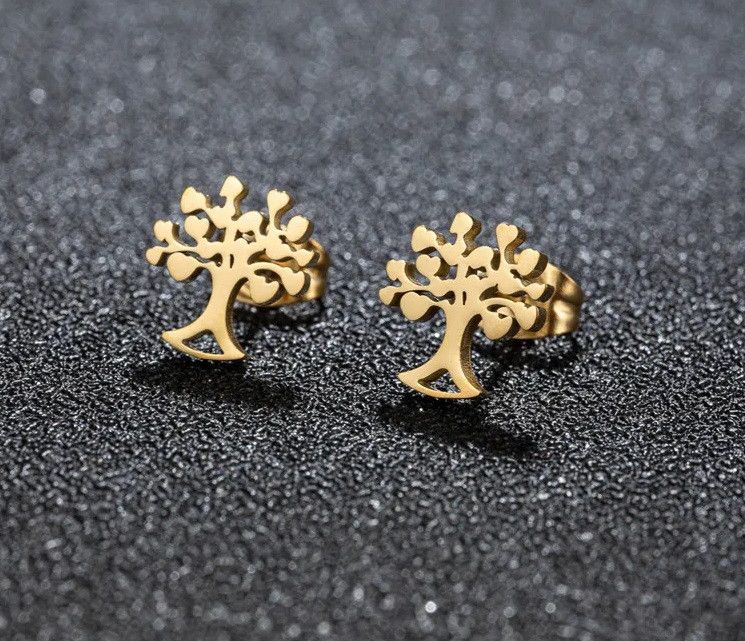 Jewelry Tree of Life Stud Earrings Charm Earring Gift Size ONE SIZE - 1 Thumbnail