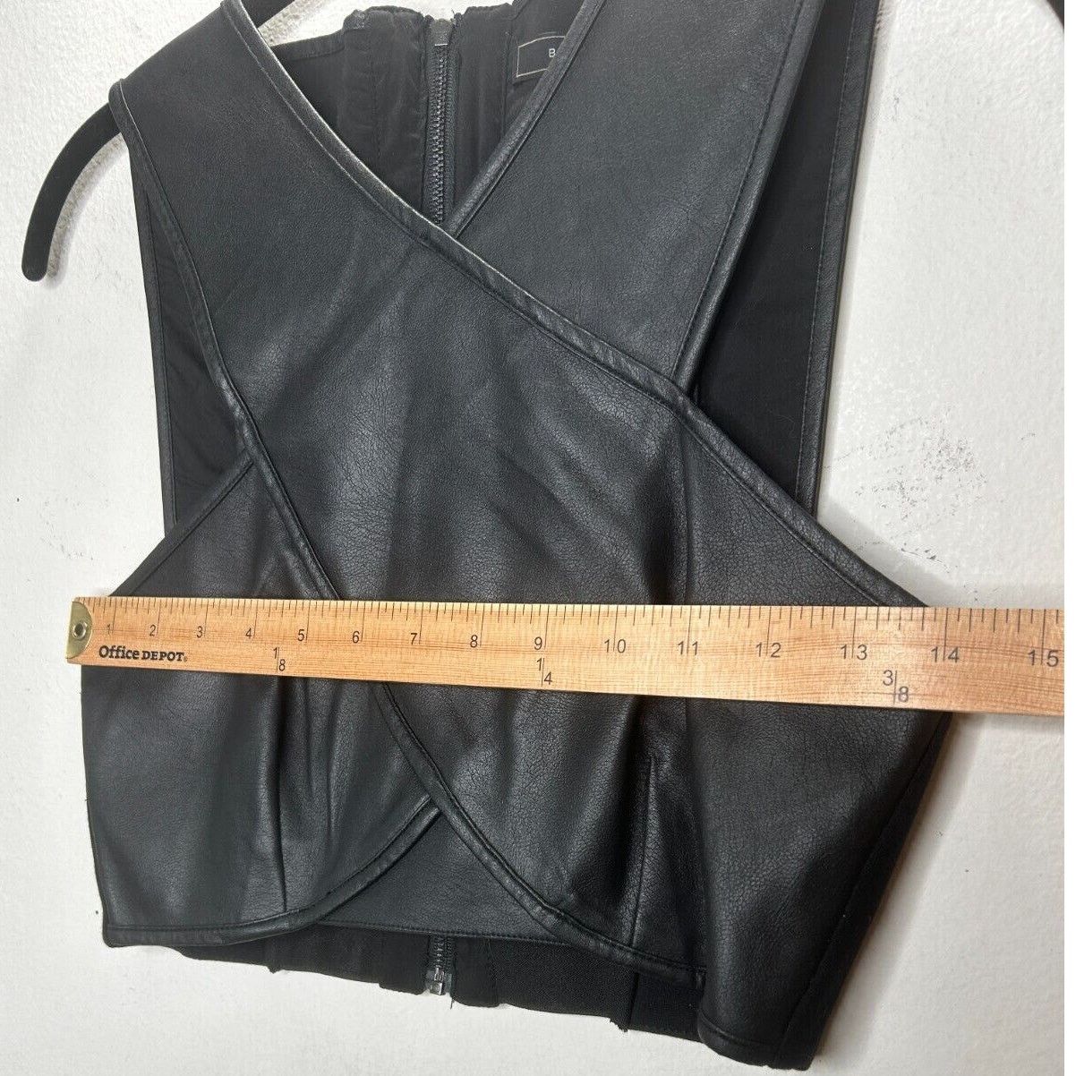 Bcbgmaxazria NWT BCBGMAXAZRIA Black Leatherette Nyella CrissCross Crop XS Size XS / US 0-2 / IT 36-38 - 7 Thumbnail