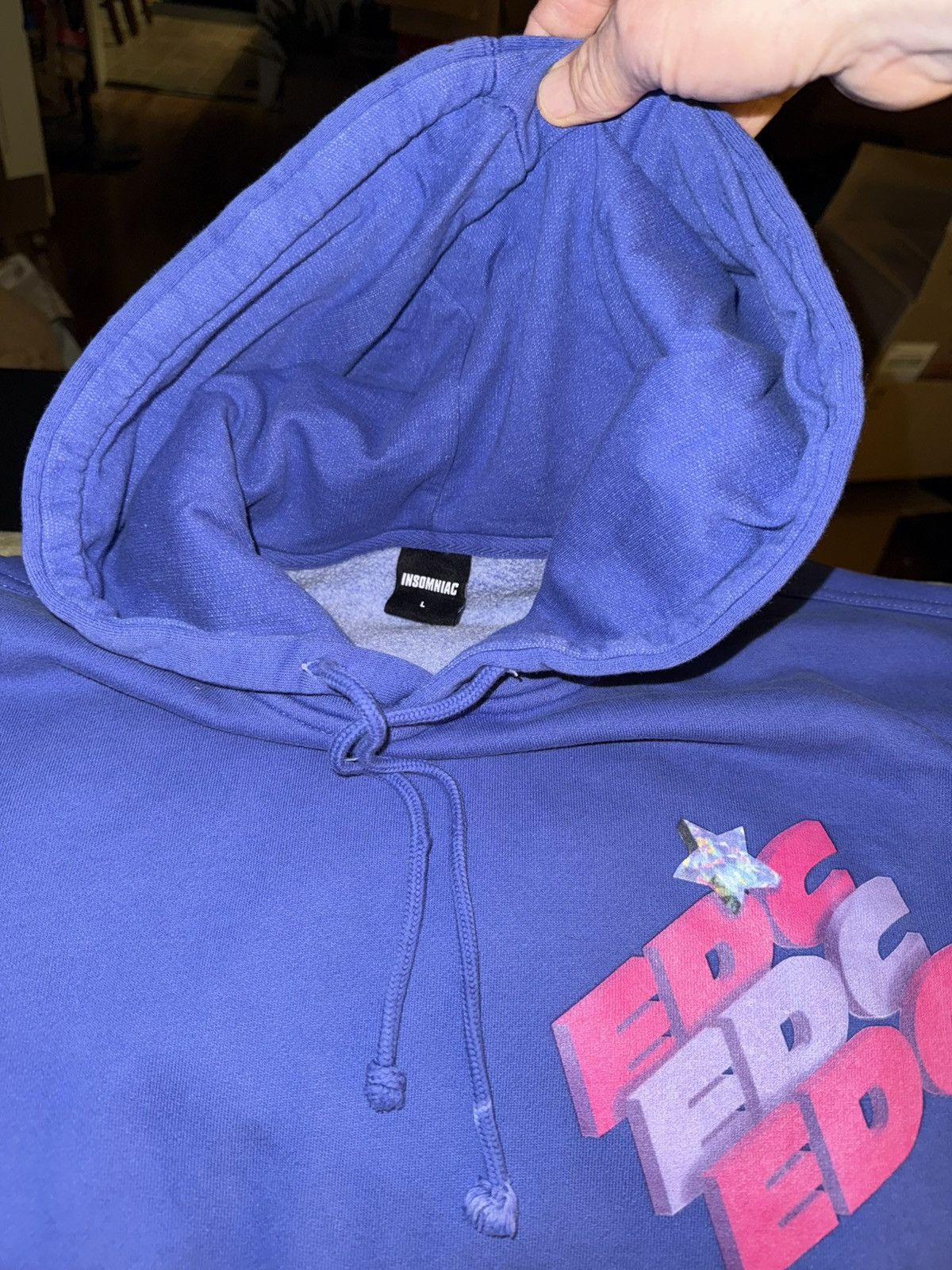 Insomnia Visuals New EDC Hoodie by Insomniac! Graphics on Front/Back/Sleeves! Size US L / EU 52-54 / 3 - 9 Thumbnail