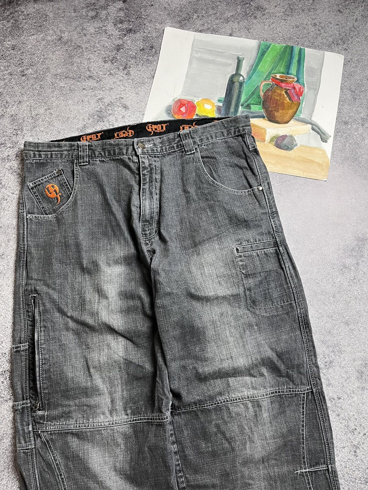 fubu-crazy-fubu-jnco-flame-baggy-cargo-cargo-carpenters-jeans-grailed