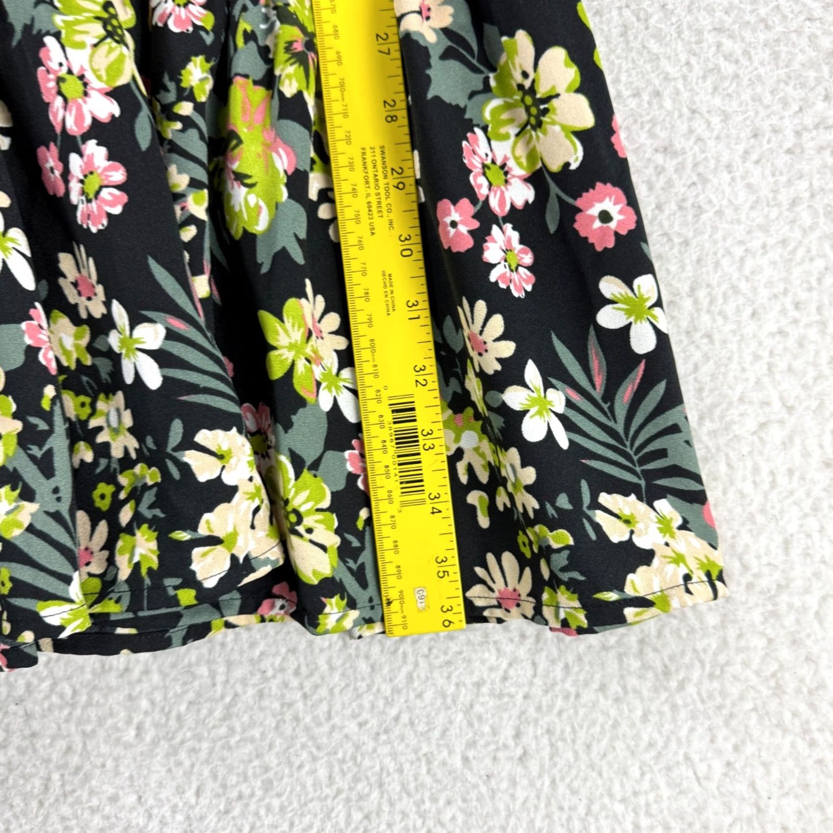 Vintage Walter Baker Lucy Midi Skirt Womens Size 4 Black Floral Bungalow Bloom Tiered Size 27" / US 4 / IT 40 - 4 Thumbnail