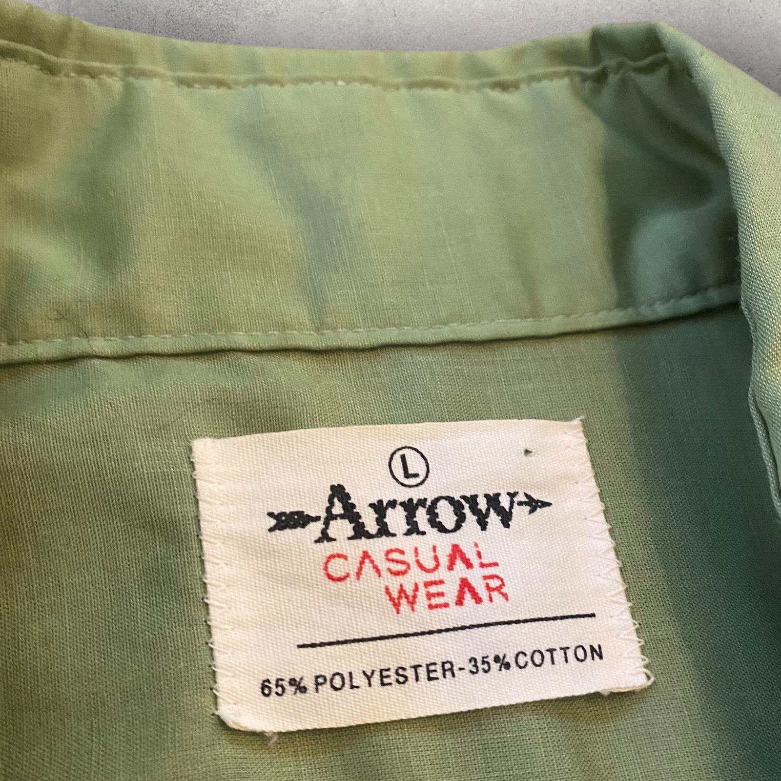 Arrow × Vintage Vintage Arrow Pistachio Green Dagger Collar 70s Button Up Size US L / EU 52-54 / 3 - 5 Thumbnail