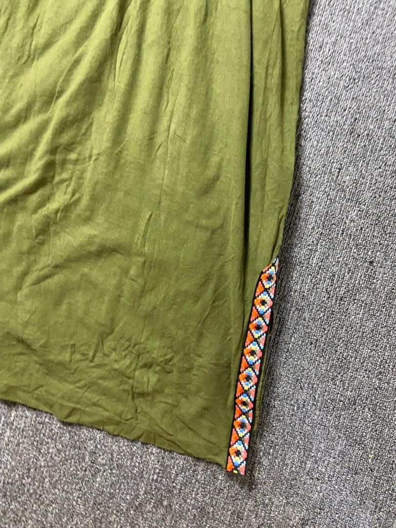 Japanese Brand Titicaca V Neck Midi Dress with Side Embroidery (200) Size ONE SIZE - 6 Thumbnail