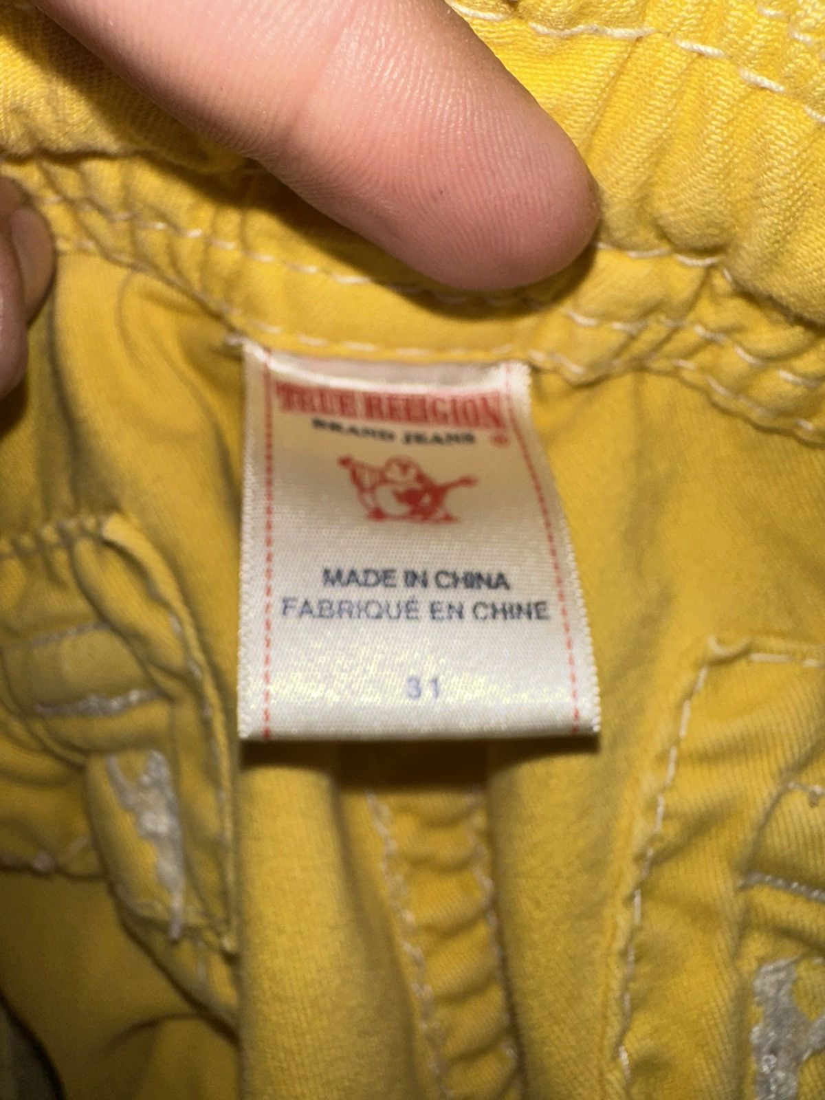 True Religion True Religion Jean Shorts Y2K Yellow Jorts Streetwear Grail Size US 31 - 5 Thumbnail