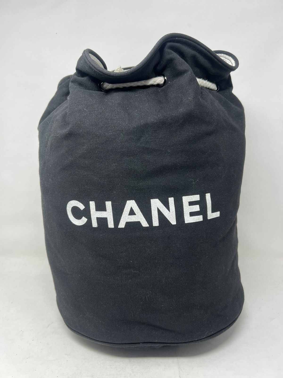 Chanel Chanel Black Drawstring Canvas Bucket Size ONE SIZE - 2 Thumbnail