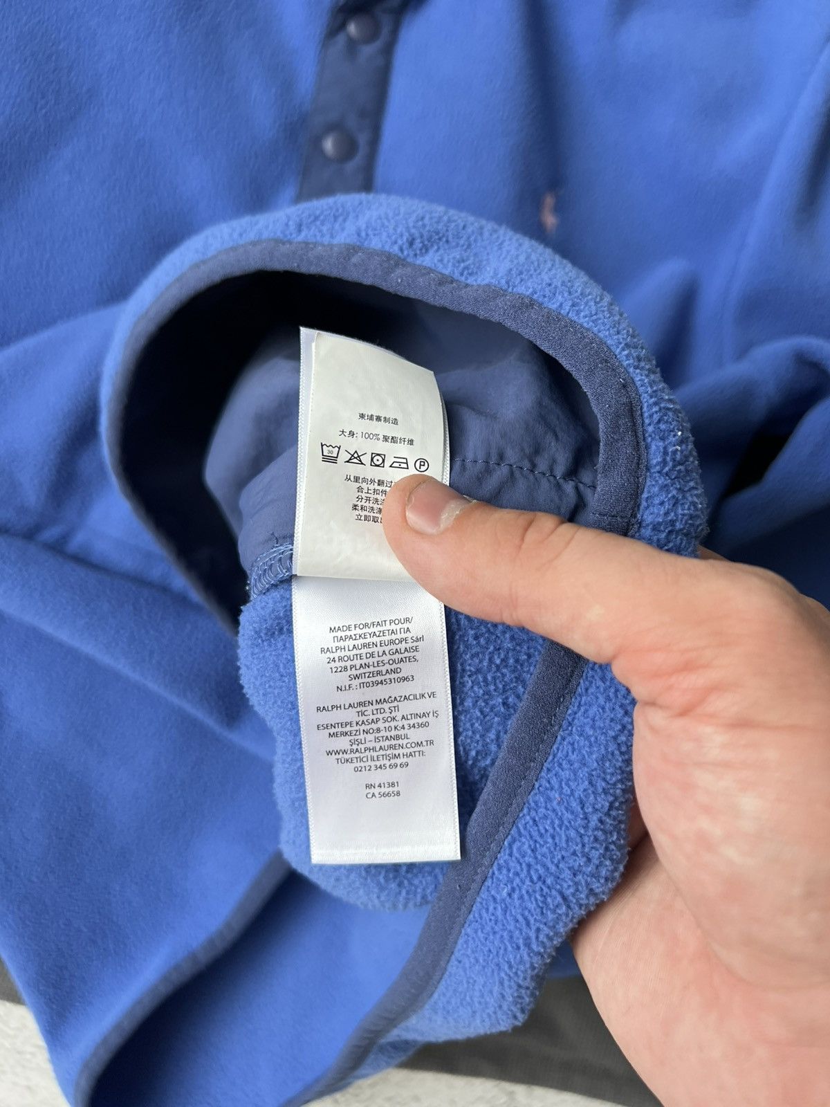 Polo Ralph Lauren 💙 Ralph Lauren Blue Fleece Pullover Pockets M Rare Size US M / EU 48-50 / 2 - 13 Thumbnail