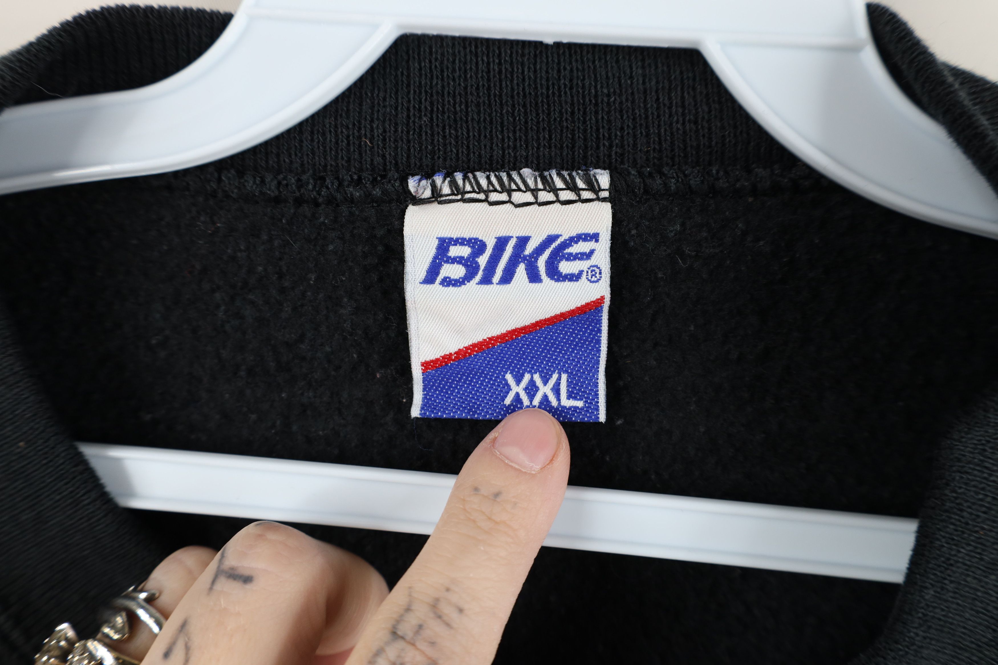 Vintage Vintage 90s Bike Heavyweight Crewneck Sweatshirt Black USA Size US XXL / EU 58 / 5 - 6 Thumbnail