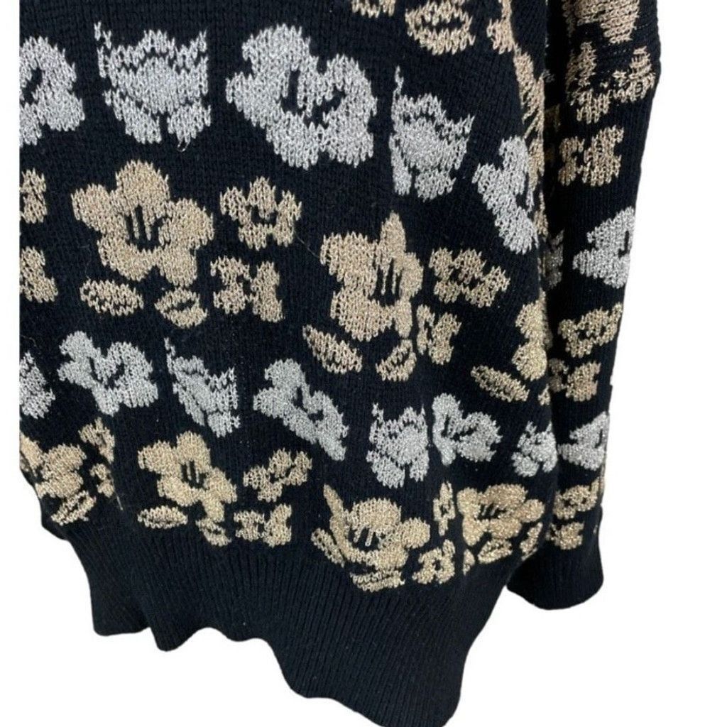 Other Vintage International Sportswear Metallic Floral Sweater Size L / US 10 / IT 46 - 2 Thumbnail