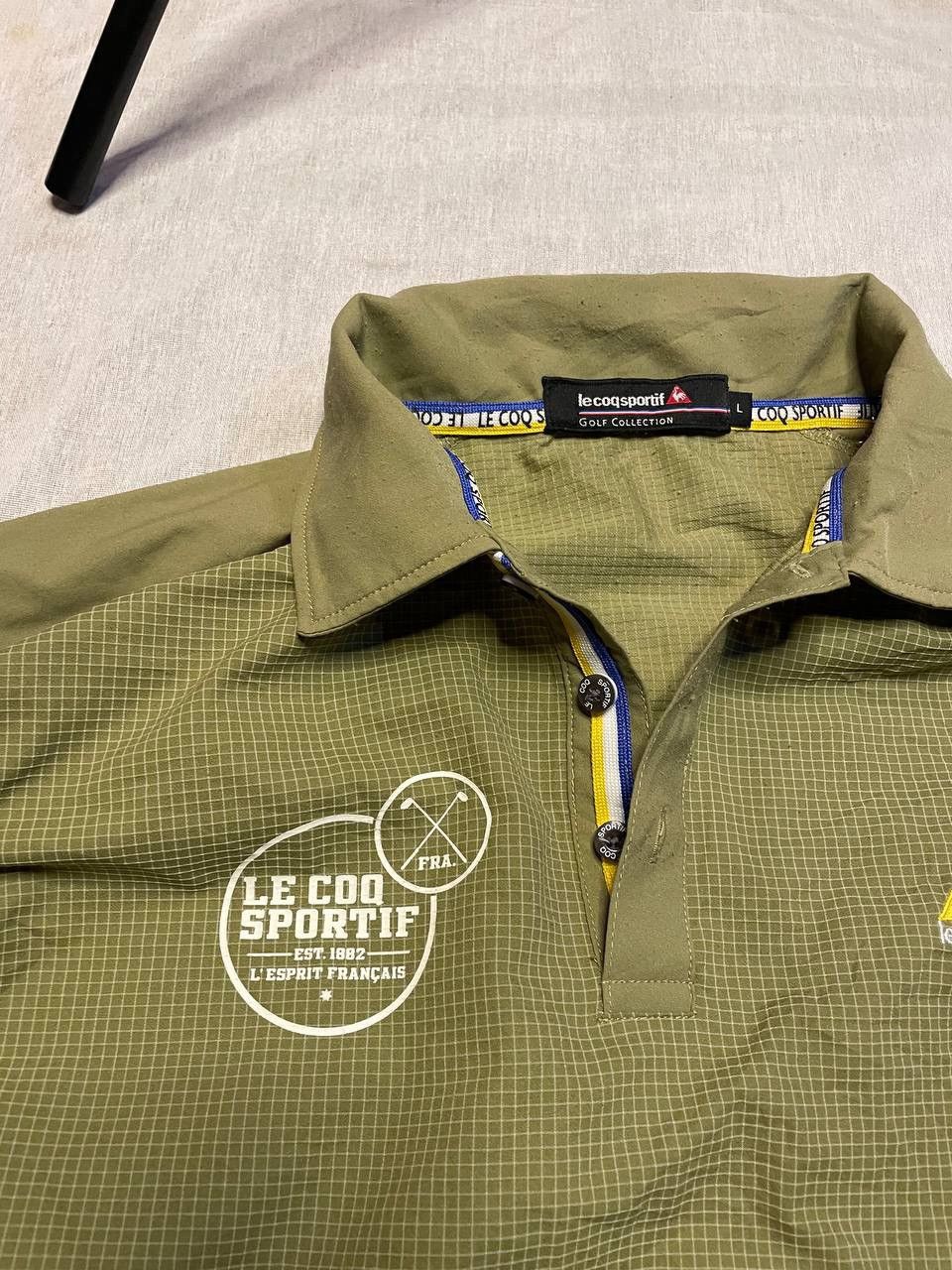 Le Coq Sportif Le Coq Sportif Golf Edition Long Sleeve Polo – Olive Green Size US L / EU 52-54 / 3 - 4 Thumbnail