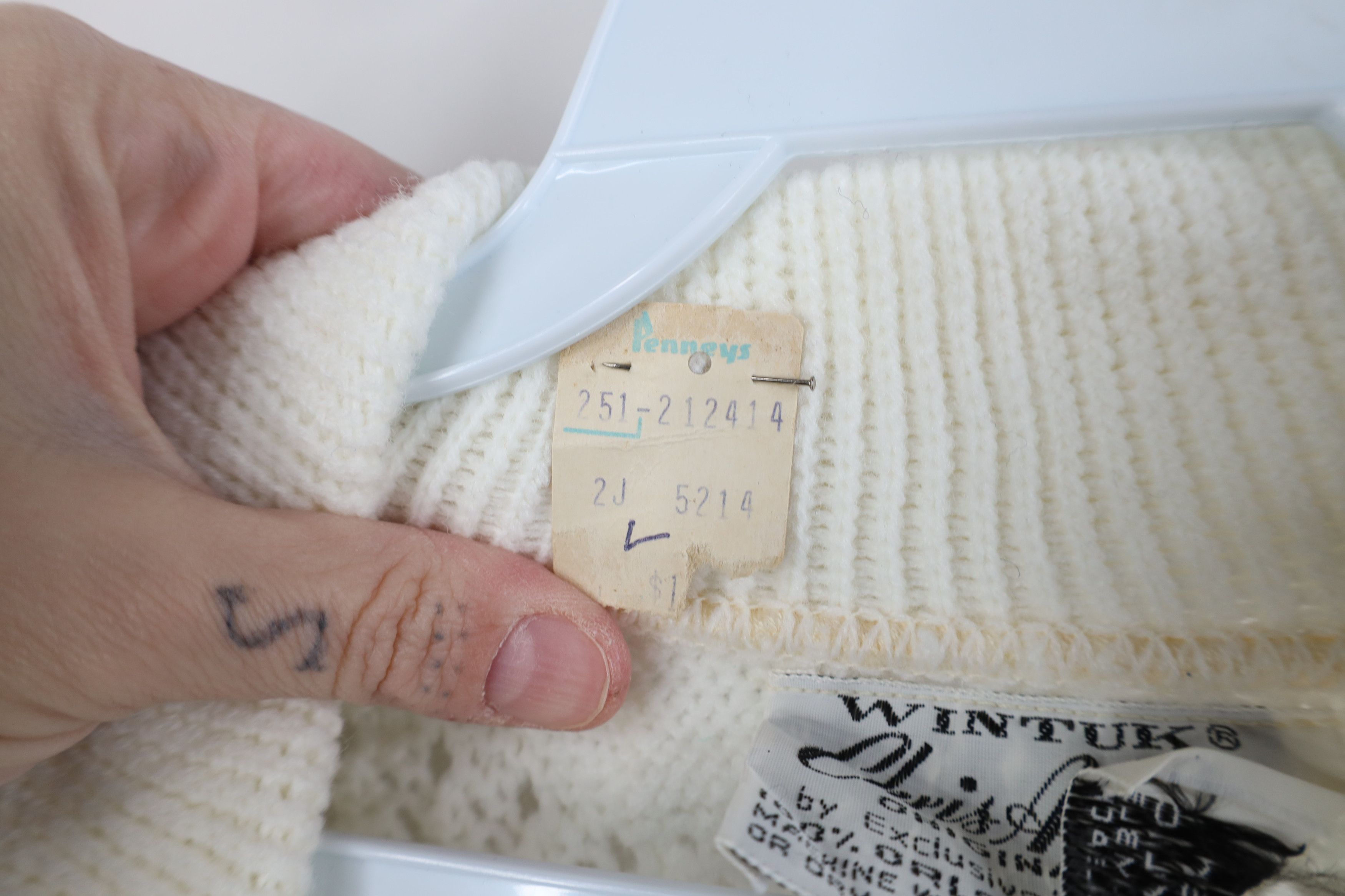 Vintage Deadstock Vintage 50s Collared Open Front Cardigan Sweater Size L / US 10 / IT 46 - 6 Thumbnail