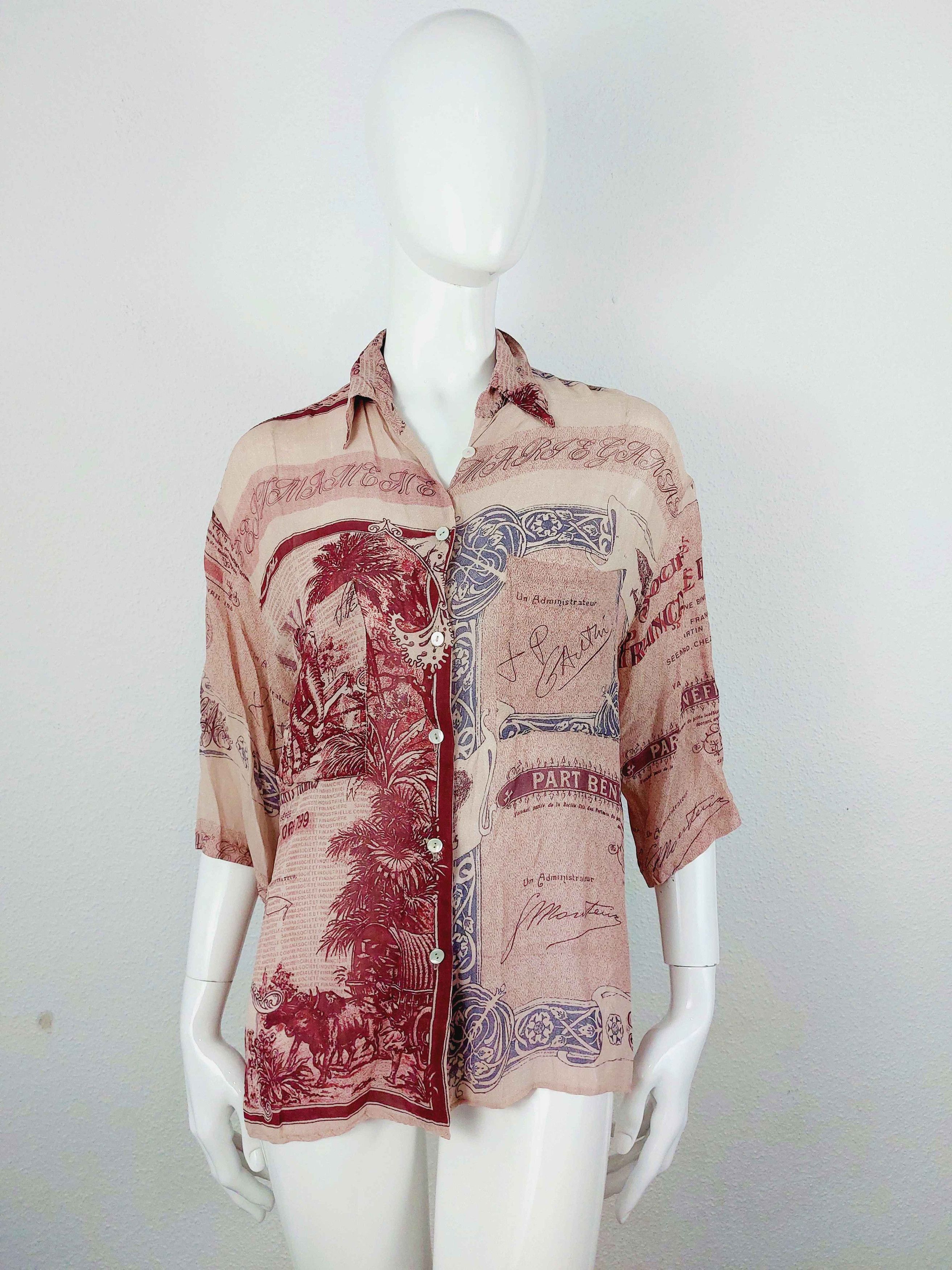 Jean Paul Gaultier 1986 Jean Paul Gaultier Pour Gibo Savana Africa Stamp Shirt Size US M / EU 48-50 / 2 - 2 Thumbnail
