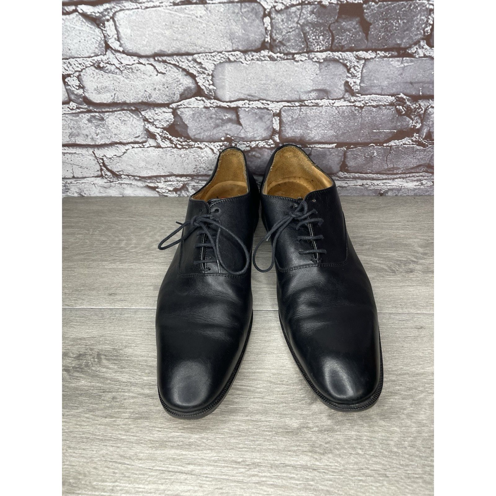 Mercanti Fiorentini Mercanti Fiorentini Black Leather Derby Lace Up Dress Shoes Size US 10 / EU 43 - 4 Thumbnail