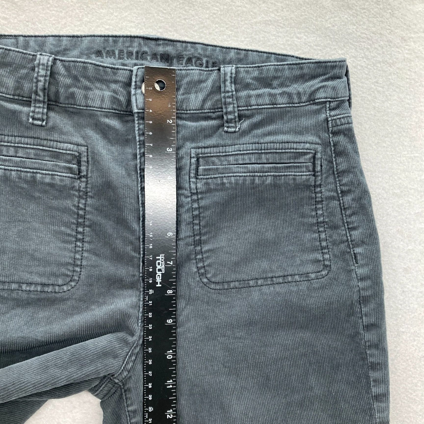 American Eagle Outfitters American Eagle Outfitters Corduroy Pants Women's 8 Gray Stretch Flared Button Fly Boho Y2K Size 30" / US 8 / IT 44 - 7 Thumbnail
