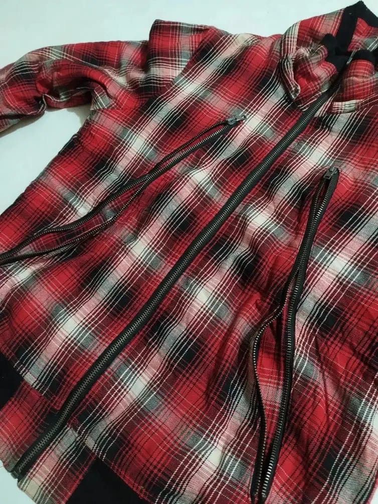 Japanese Brand Slippino Chekered Punk Zipper Style Jacket Size US M / EU 48-50 / 2 - 3 Thumbnail