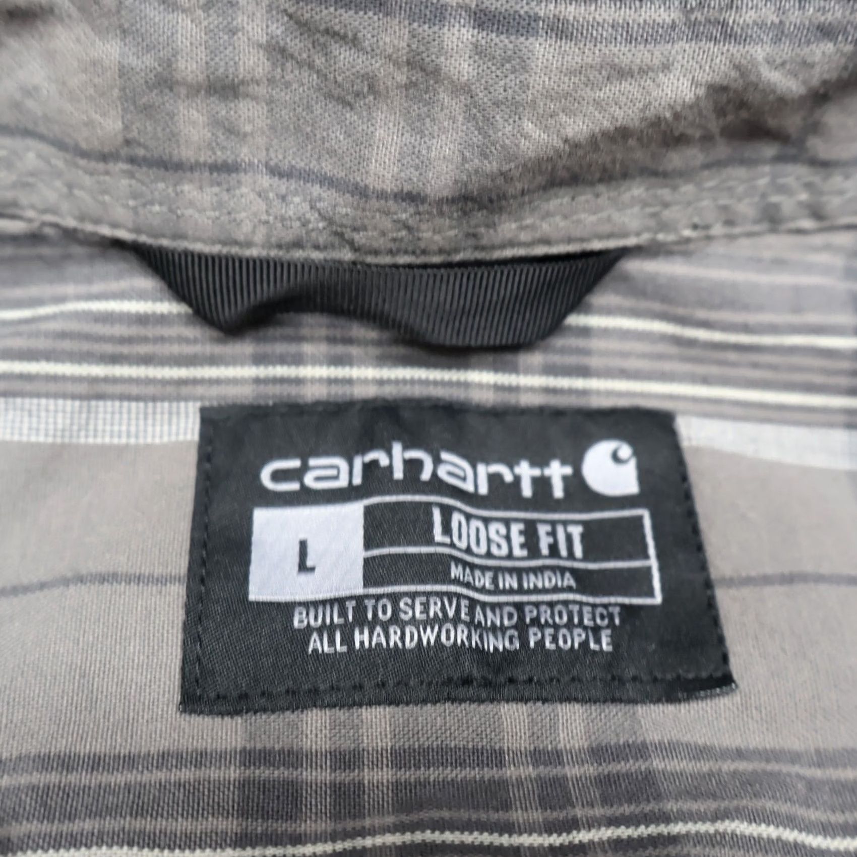 Carhartt Carhartt Shirt Mens Large Black Plaid Loose Fit Midweight Chambray Long Sleeve Size US L / EU 52-54 / 3 - 4 Thumbnail