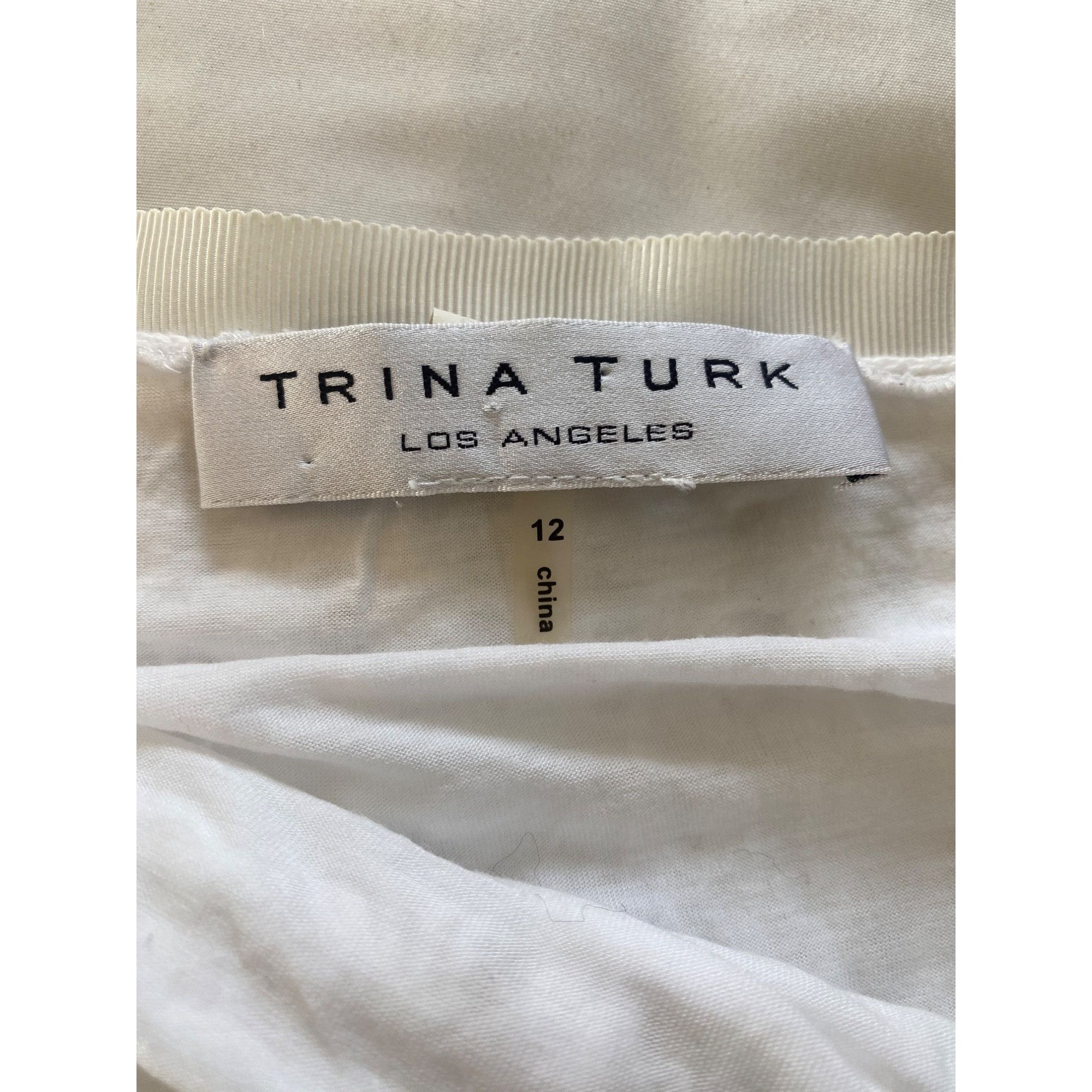 Trina Turk Trina Turk Skirt w/ Pom Poms Women's 12 Ivory Beige Cotton Size 34" / US 12 / IT 48 - 4 Thumbnail