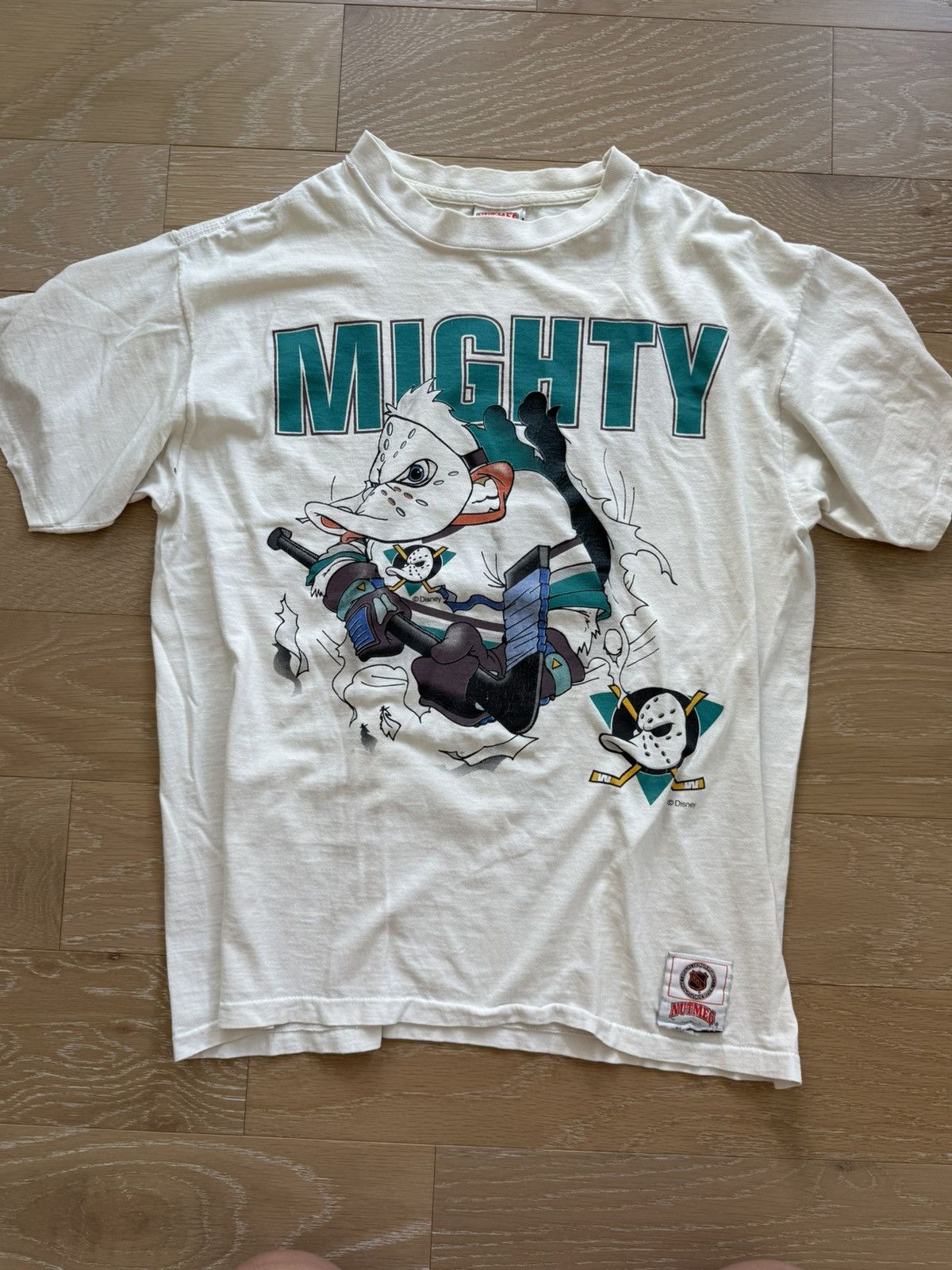 NHL Vintage 90s Mighty Ducks Anaheim NHL Hockey Disney Size US XL / EU 56 / 4 - 1 Thumbnail