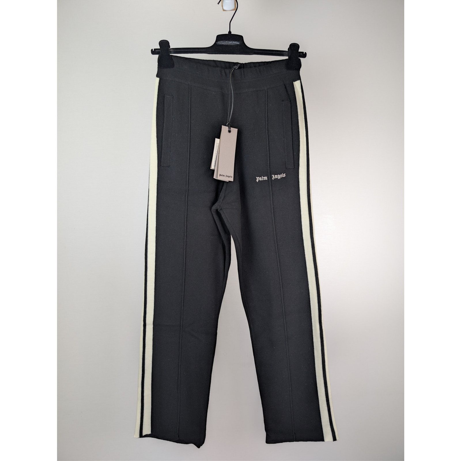 Palm Angels o1rshd1 Classic Logo Knit Track Pants in Black / Off White Size US 38 / EU 54 - 2 Thumbnail