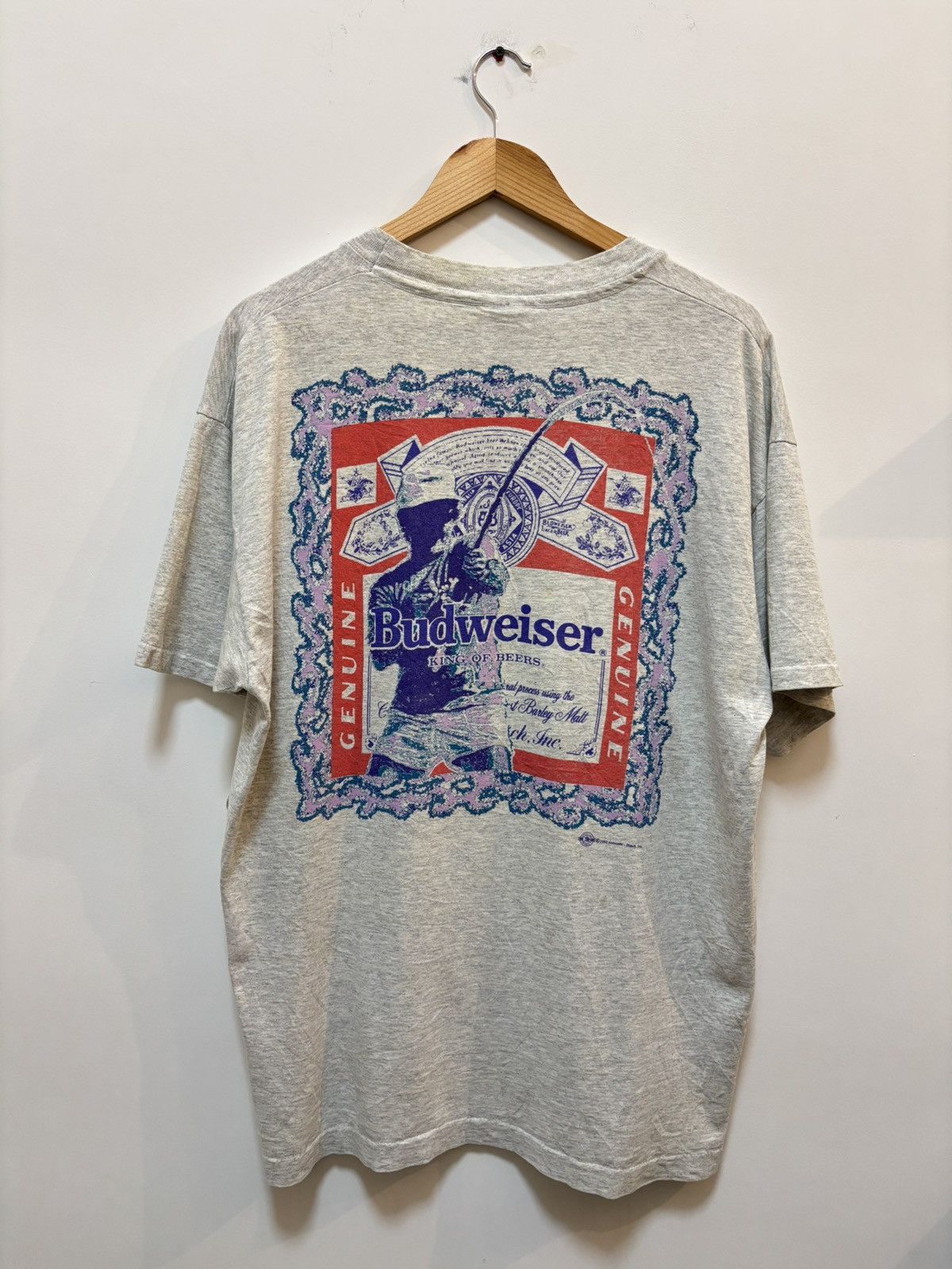 Budweiser Vintage 1992 Budweiser Fishing Tee Size US XL / EU 56 / 4 - 1 Thumbnail