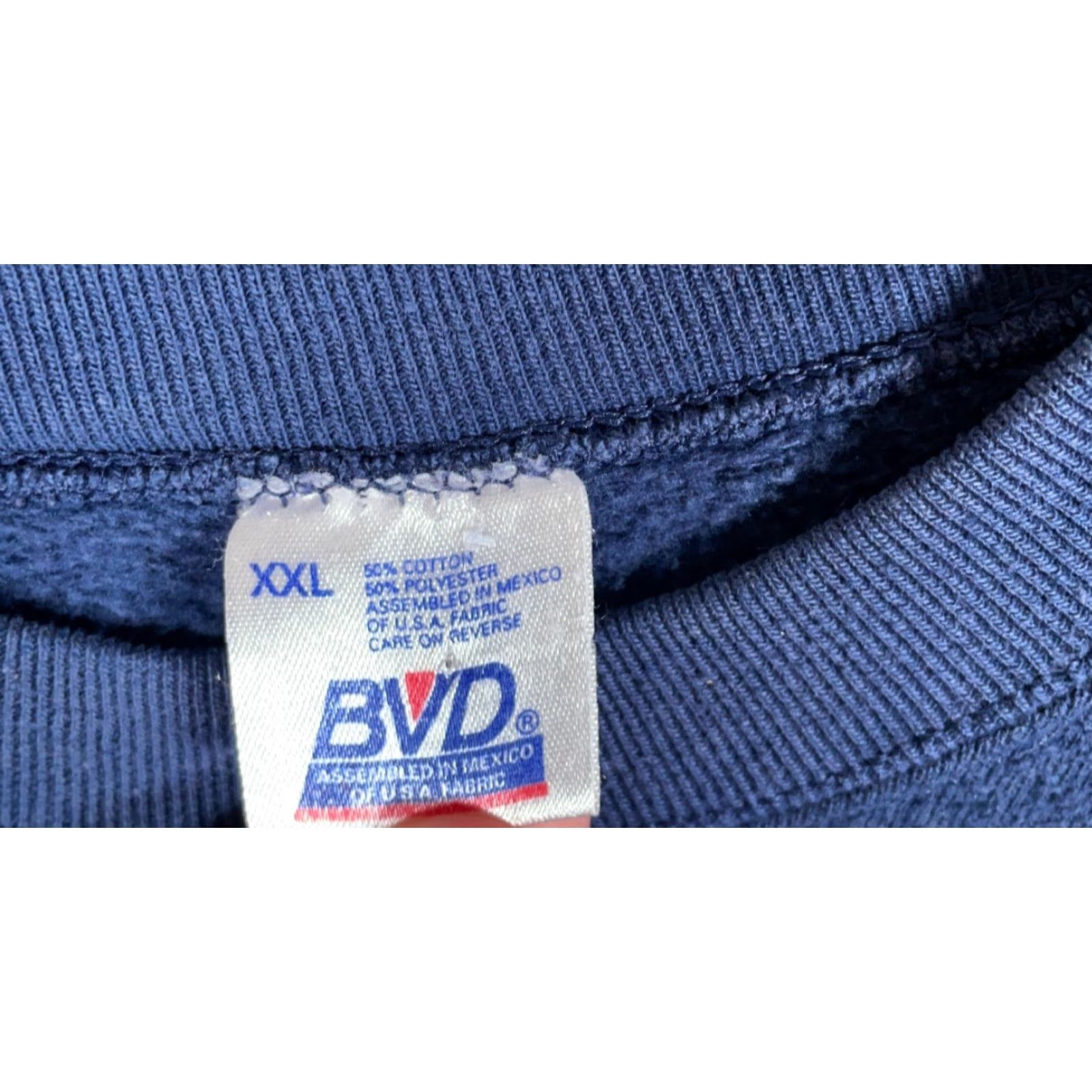 Vintage VINTAGE BVD Sweatshirt Adult 2XL Dark Blue Crewneck Solid 50/50 Skater Y2K Men Size US XXL / EU 58 / 5 - 3 Thumbnail