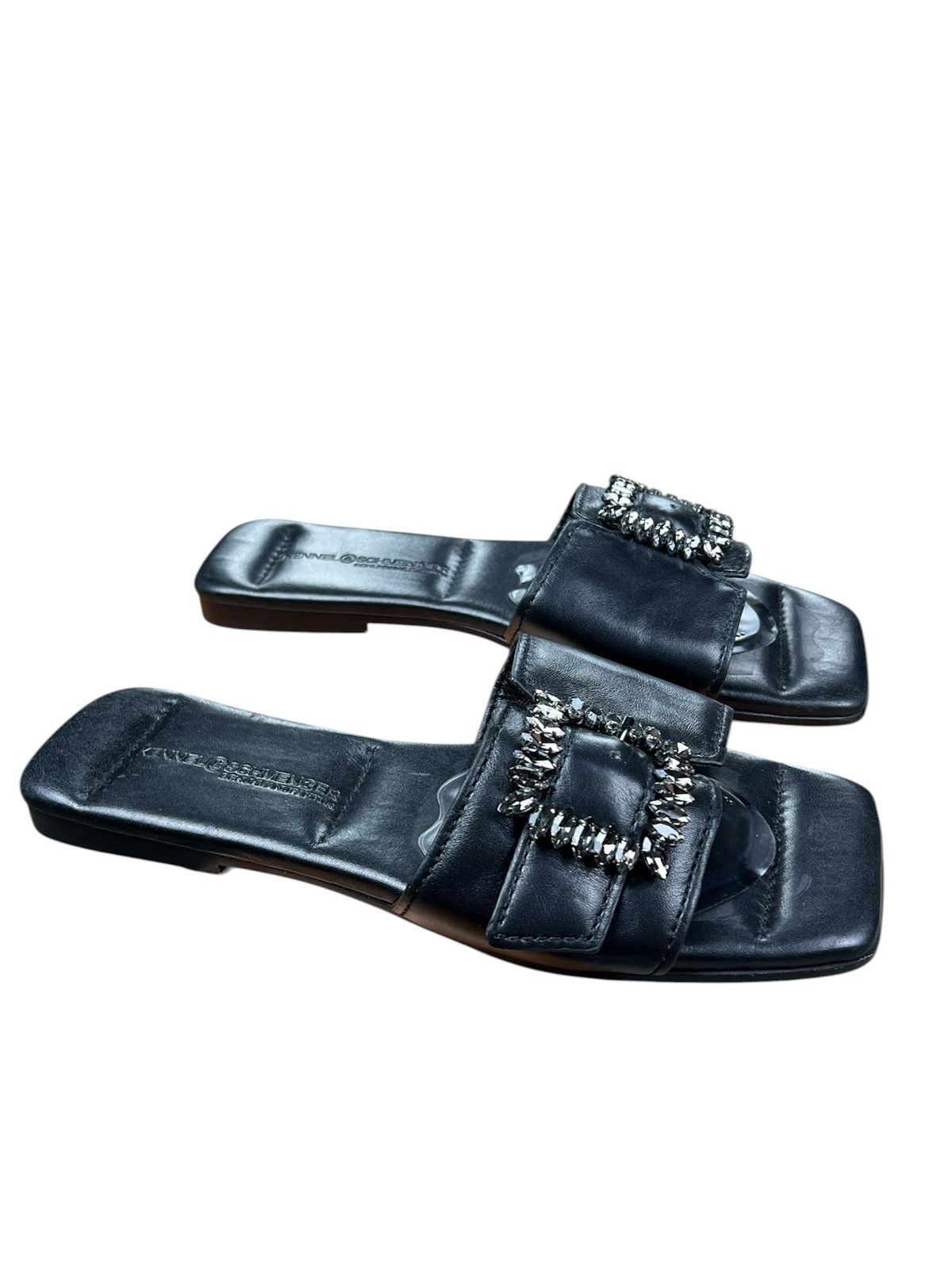 Other Kennel & Schmenger Black Leather Crystal Buckle Mules Size US 10 / IT 40 - 1 Thumbnail