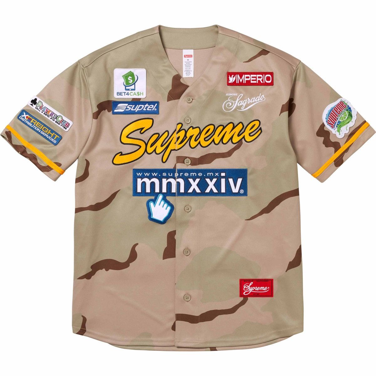 image of Supreme Chosen One Baseball Jersey in Desert Camo, Men's (Size 2XL)