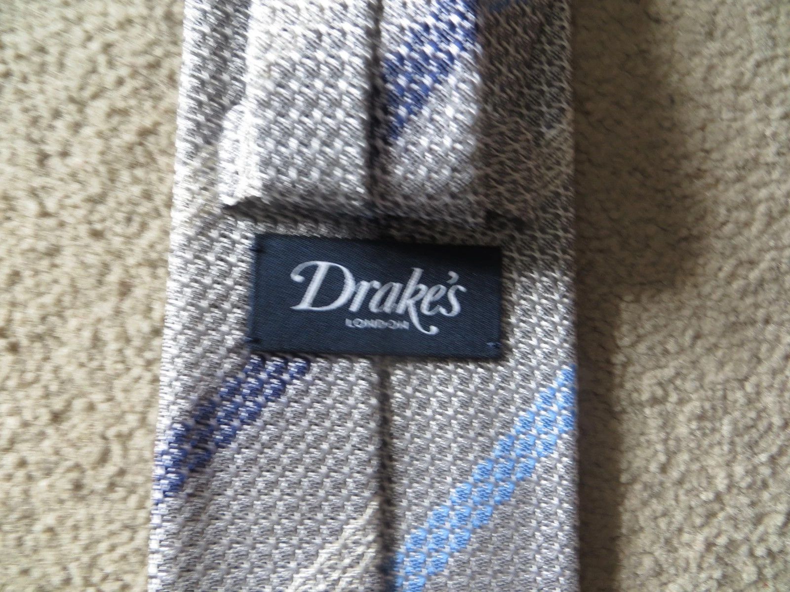 Drake's GRENADINE STRIPED SILK TIE Size ONE SIZE - 2 Thumbnail