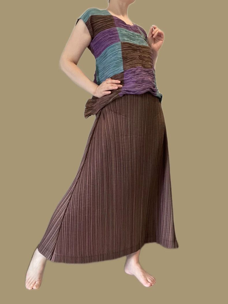 Issey Miyake Issey Miyake size:2 A brown-purple main color block horizo Size S / US 4 / IT 40 - 5 Thumbnail