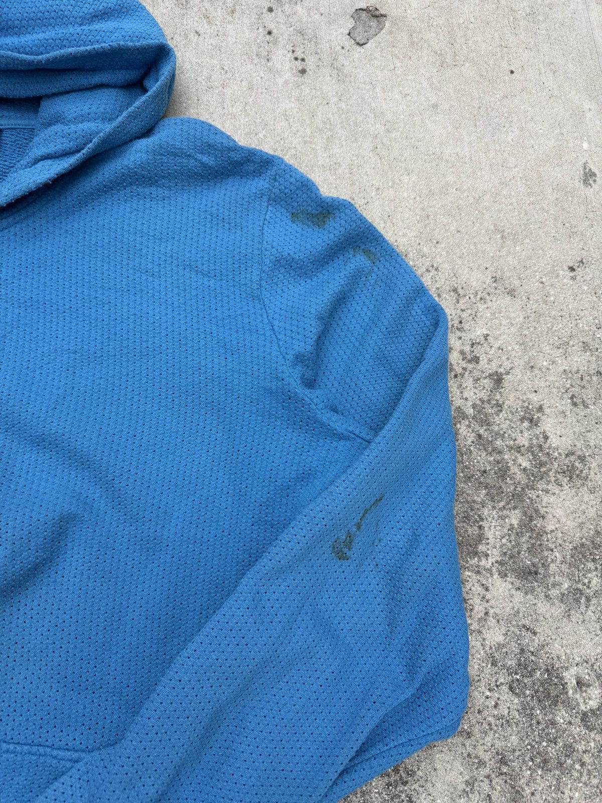 Diesel × Vintage Vintage Diesel Avant Garde Blue Mesh Hoodie Size L Size US L / EU 52-54 / 3 - 7 Thumbnail