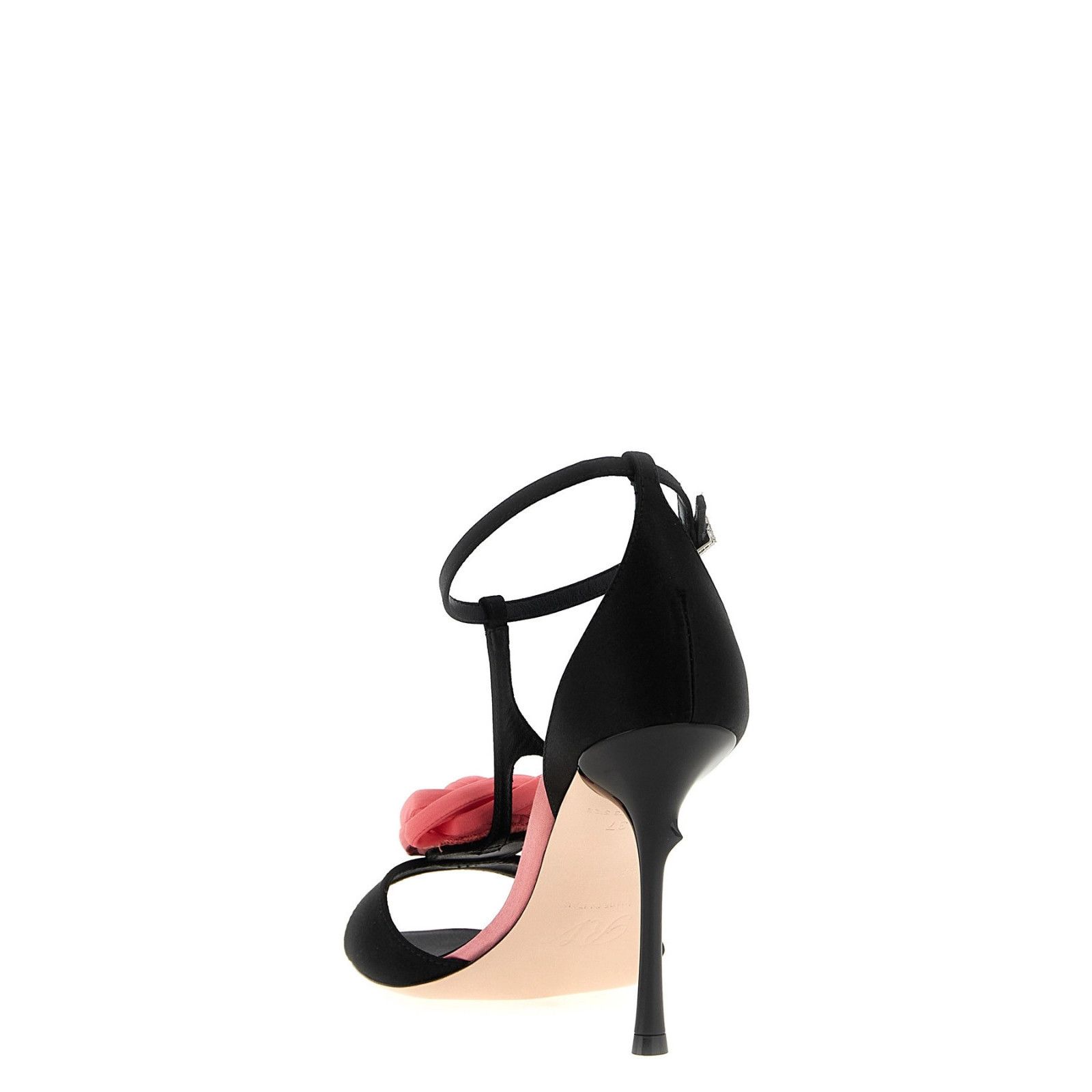ROGER VIVIER Rose Vivier Black 100mm Heeled Sandals New & Au