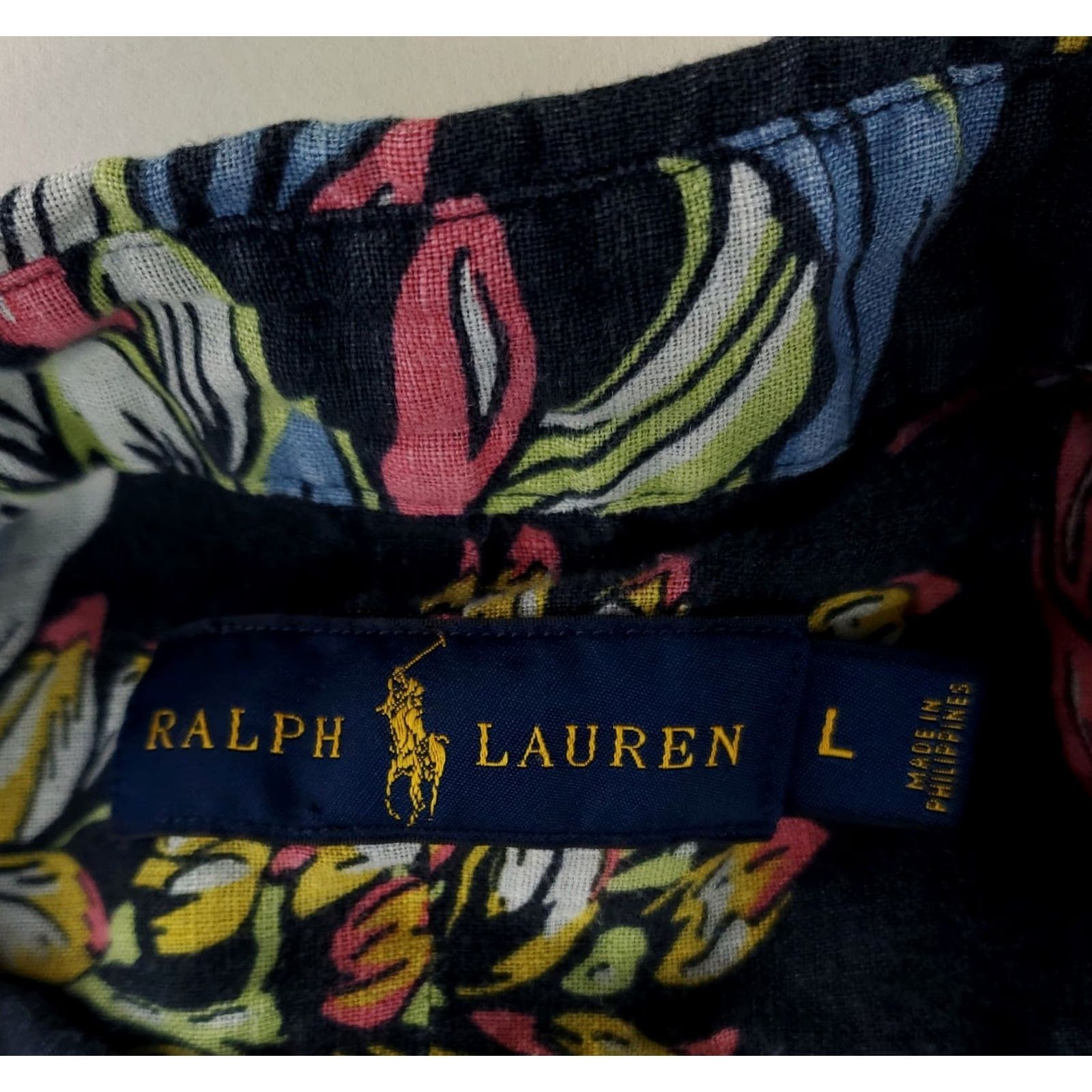 Ralph Lauren Ralph Lauren Shirt 100% Linen Long Sleeve Mens L Blue Flowers Multicolor Size US L / EU 52-54 / 3 - 2 Thumbnail