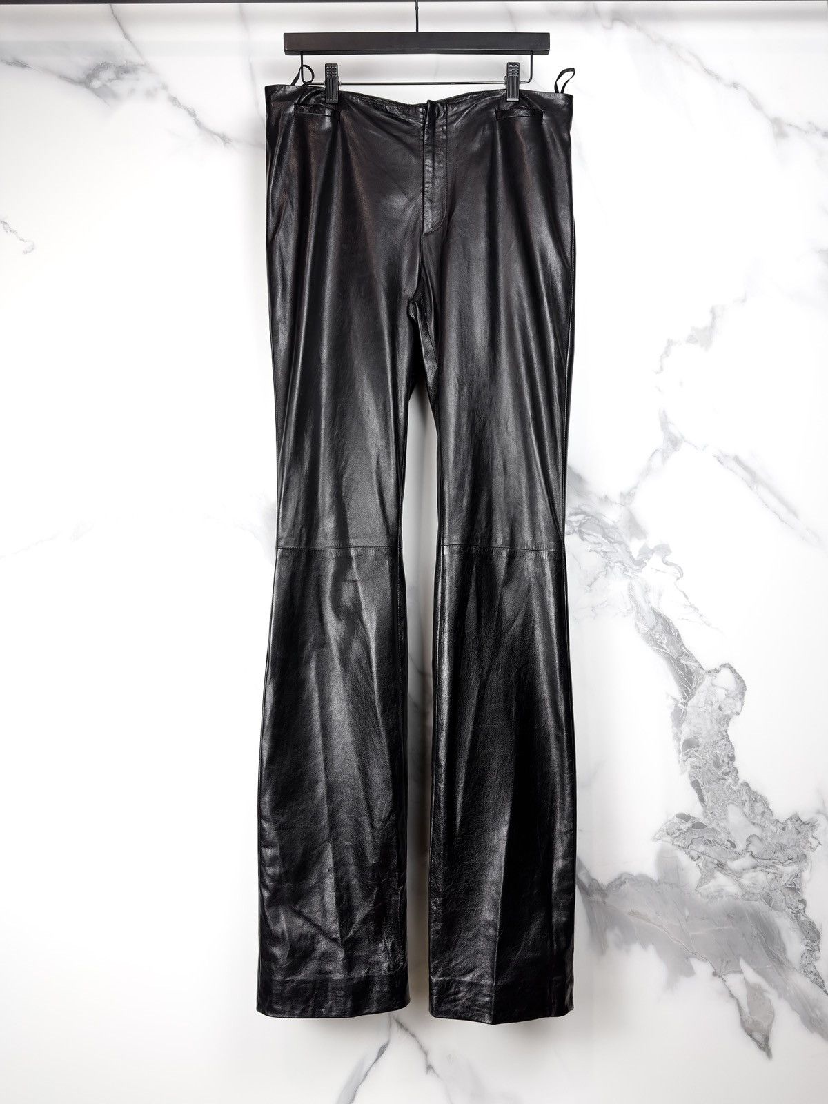 Gucci Gucci Tom Ford Vintage Long Flare Leather Pants Trousers
