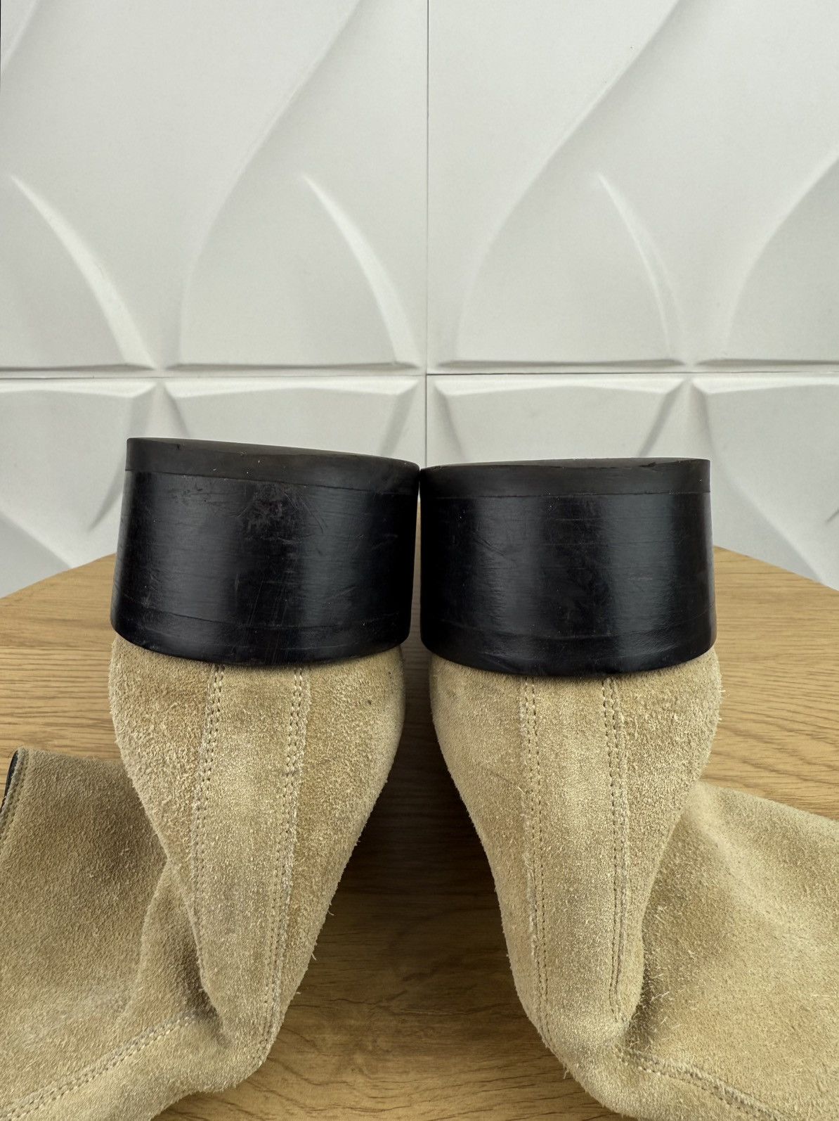 Brioni BRIONI Boots Suede Leather Shoes High Heels Side Zip Beige Size US 9 / EU 42 - 15 Thumbnail