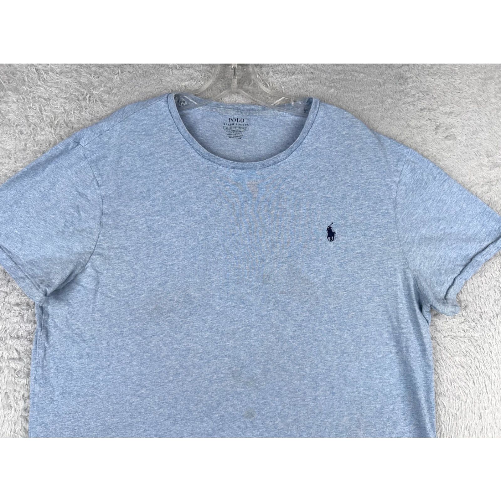 Ralph Lauren VINTAGE Ralph Lauren Polo Shirt Men XL Blue Cotton Jersey Embroidered Logo Slim Fit Crew Neck Short Sleeve 90s Sports Classic Designer Size US XL / EU 56 / 4 - 4 Thumbnail